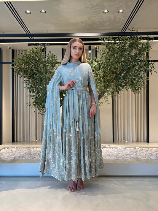 Jelwa kaftan Dress- Mint x embellishments