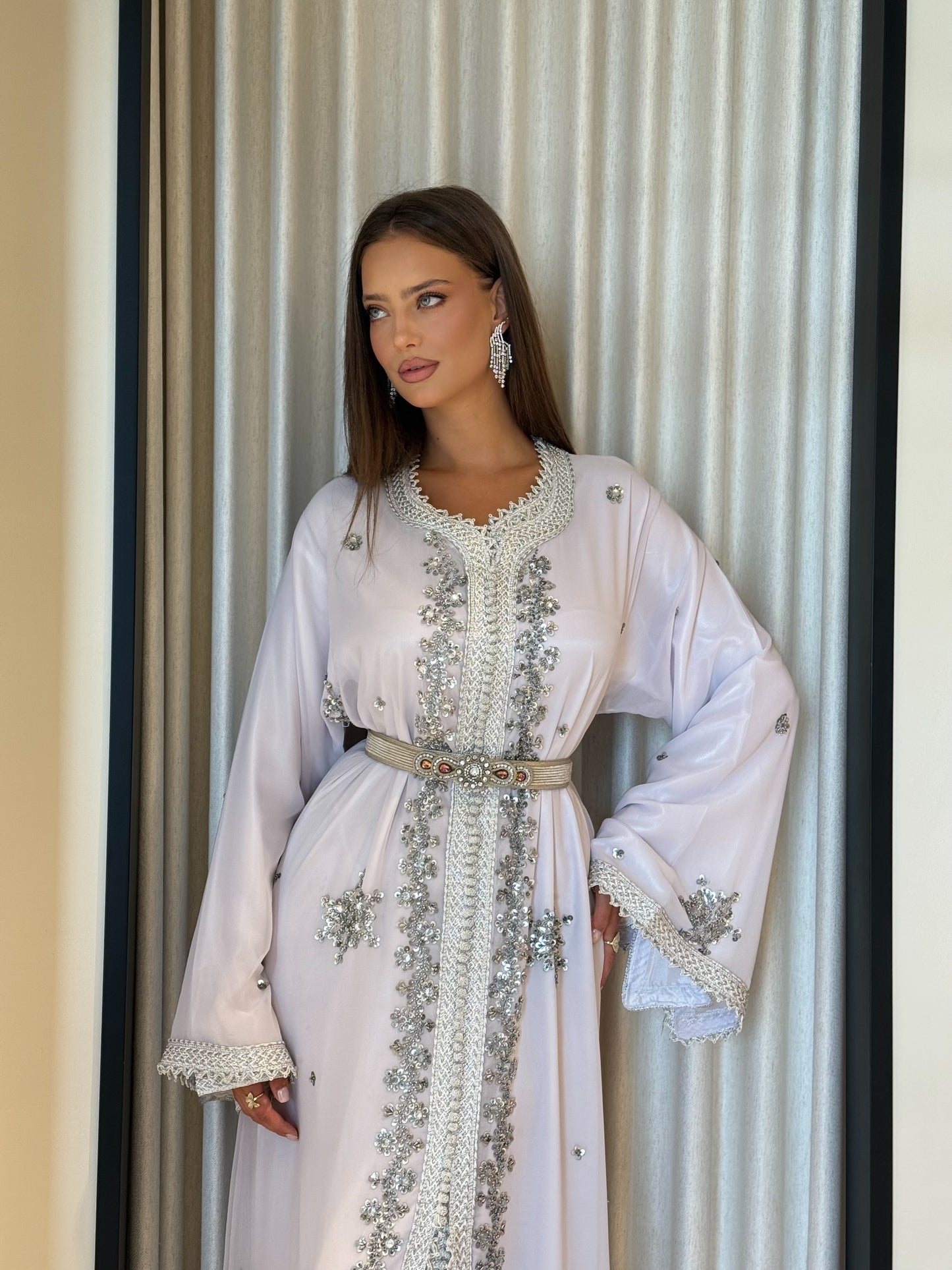 Morrocan White x silver Kaftan