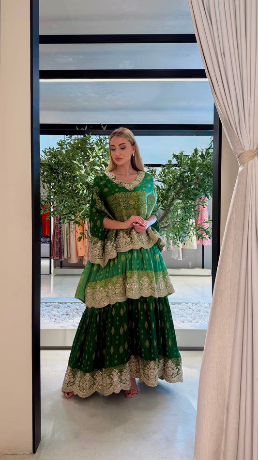 Triple Layer Cape - Green