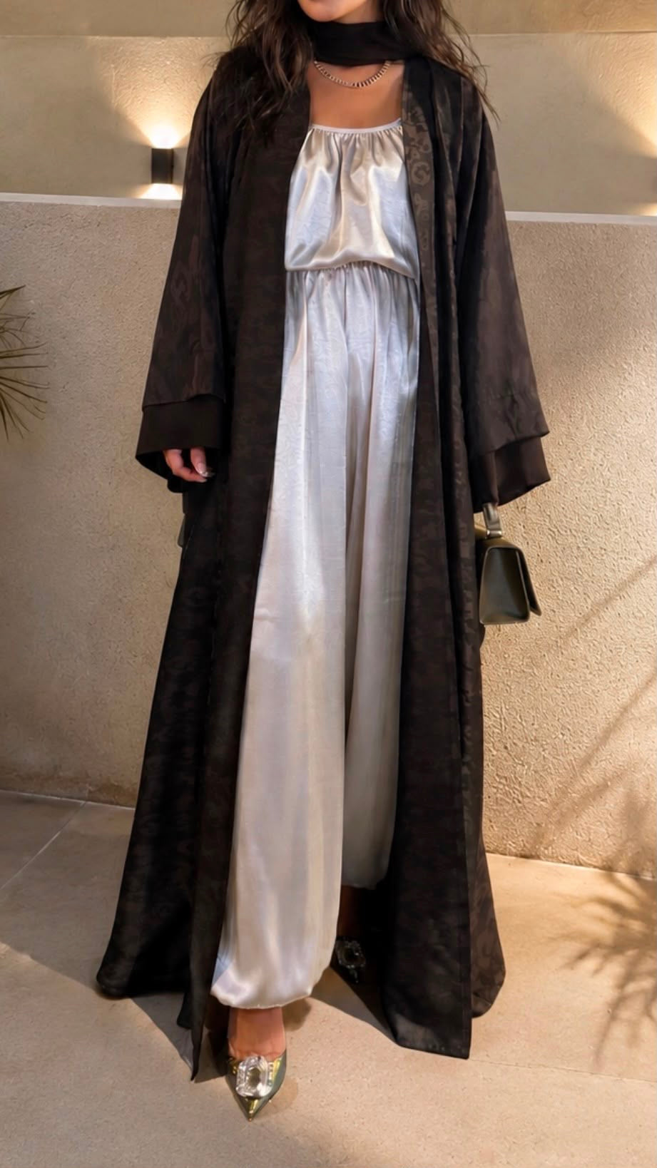 Silk Abaya -espresso