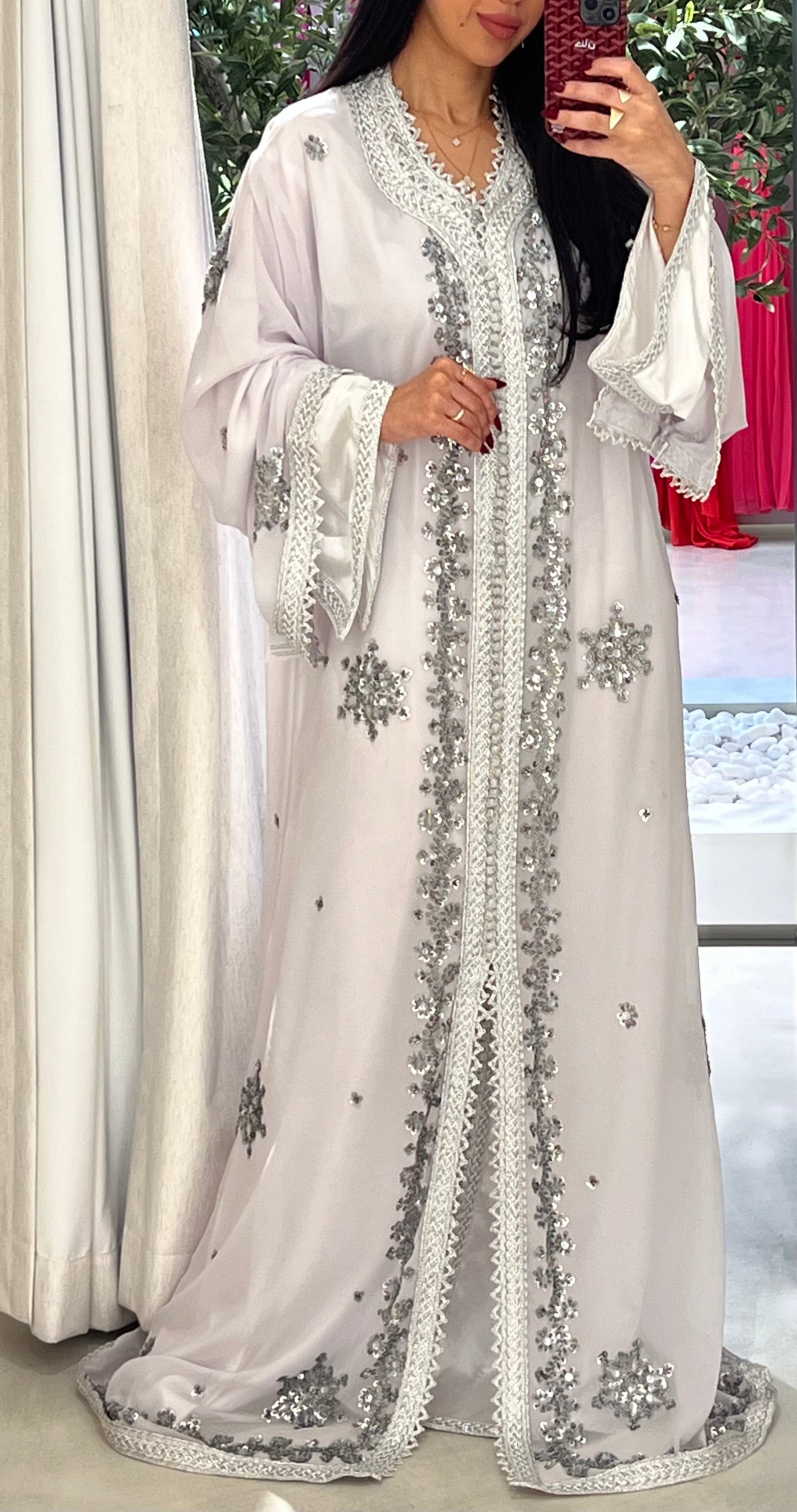 Morrocan White x silver Kaftan