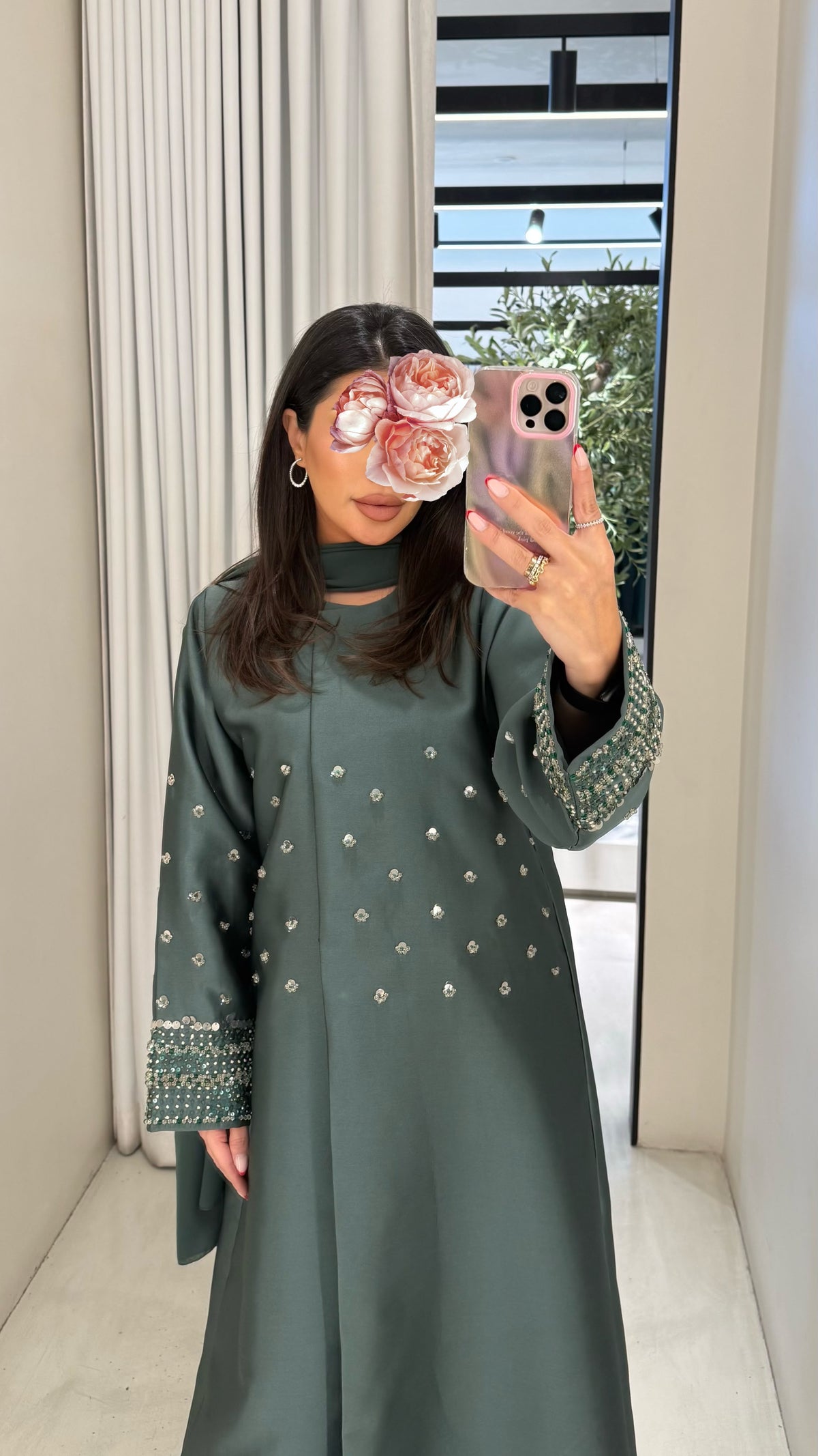 Premium Abaya Collection - Teal Embellishments