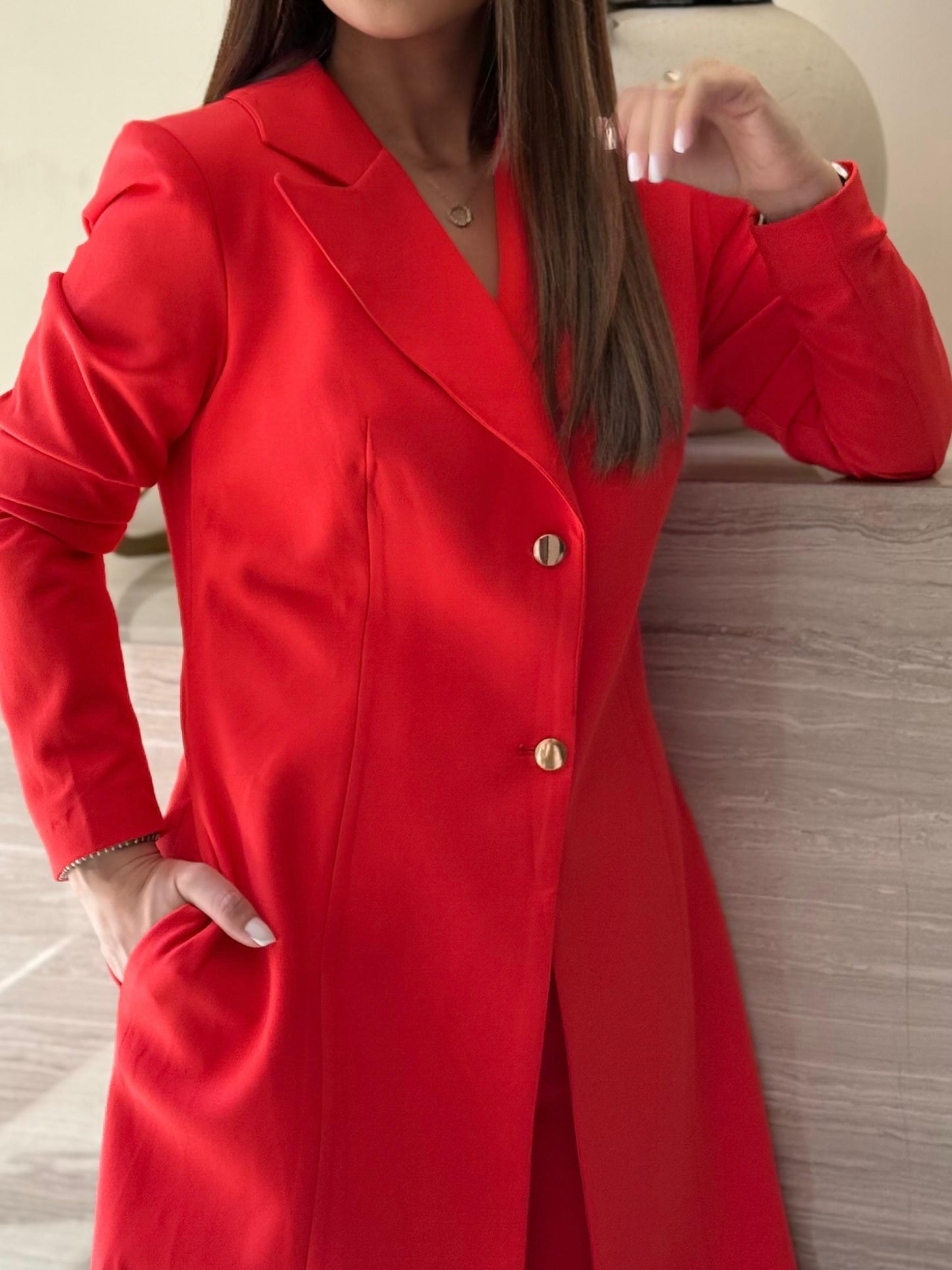 Scarlet Set-Overcoat x Pencil pants