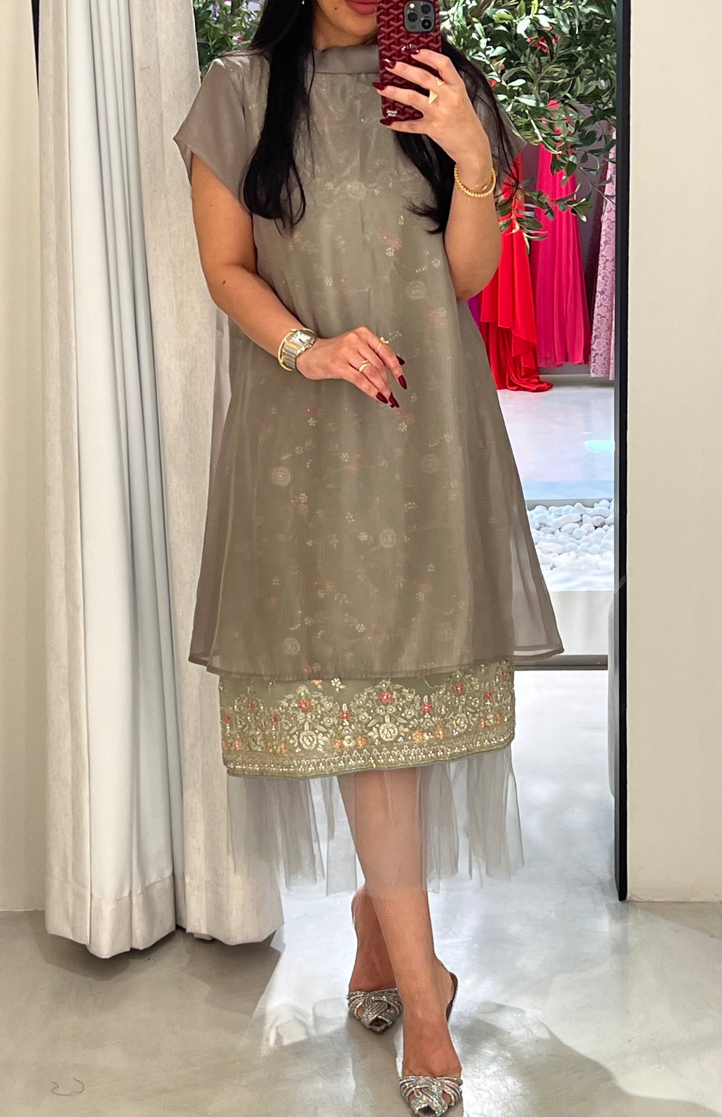 Organza x tulle layers - olive