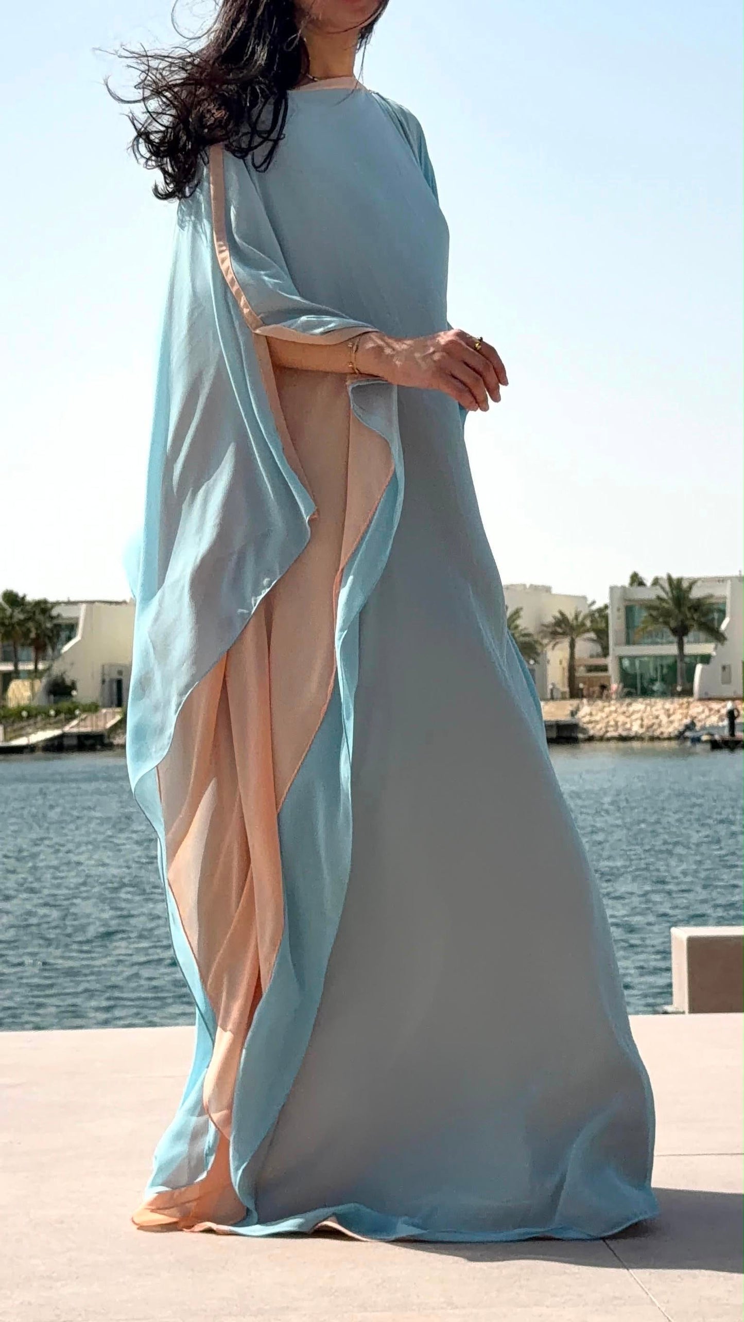 Flow light blue x Peach - open shoulders