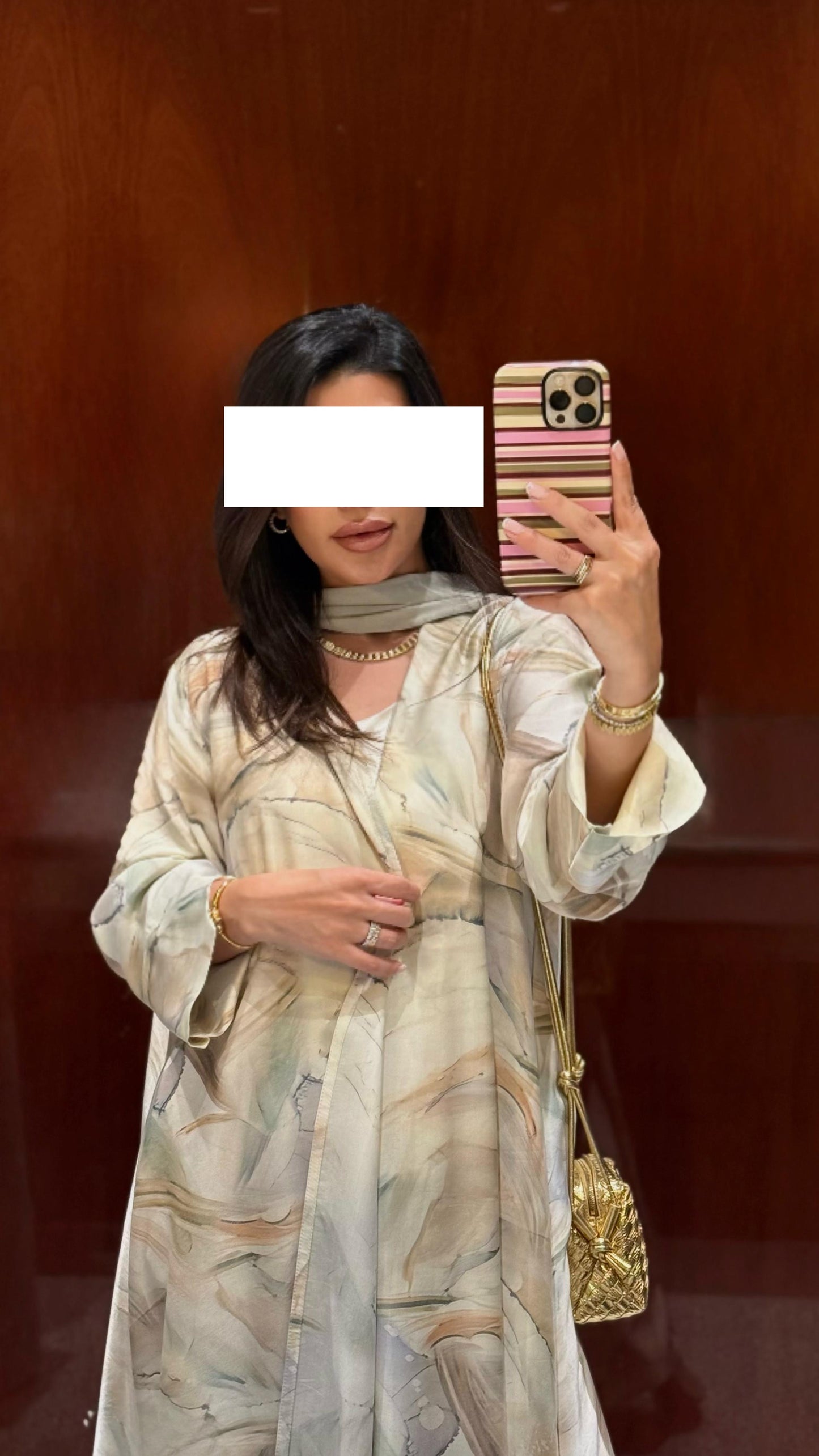 Silky motion Abaya -Beige