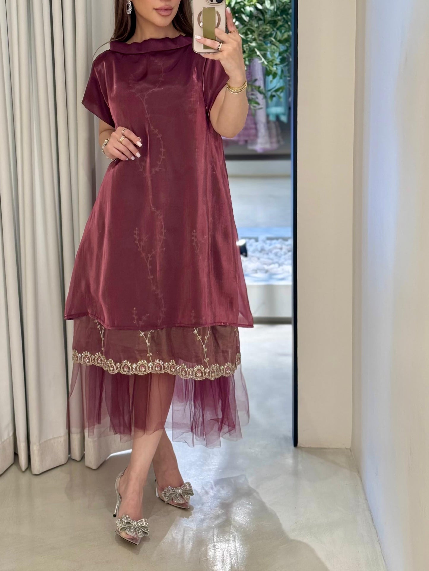Organza x tulle layers - maroon