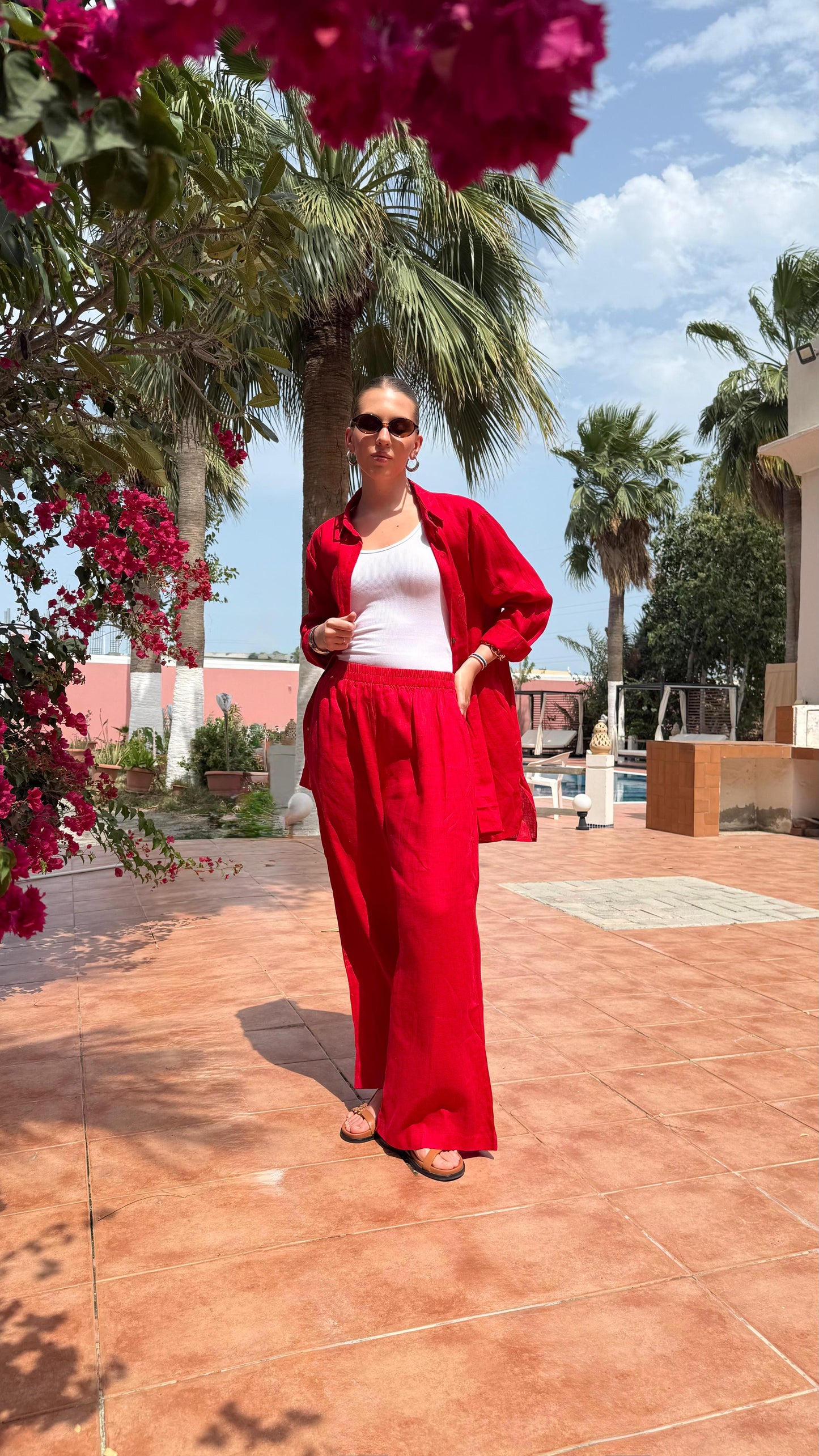 TT Summer Linen Set-Red