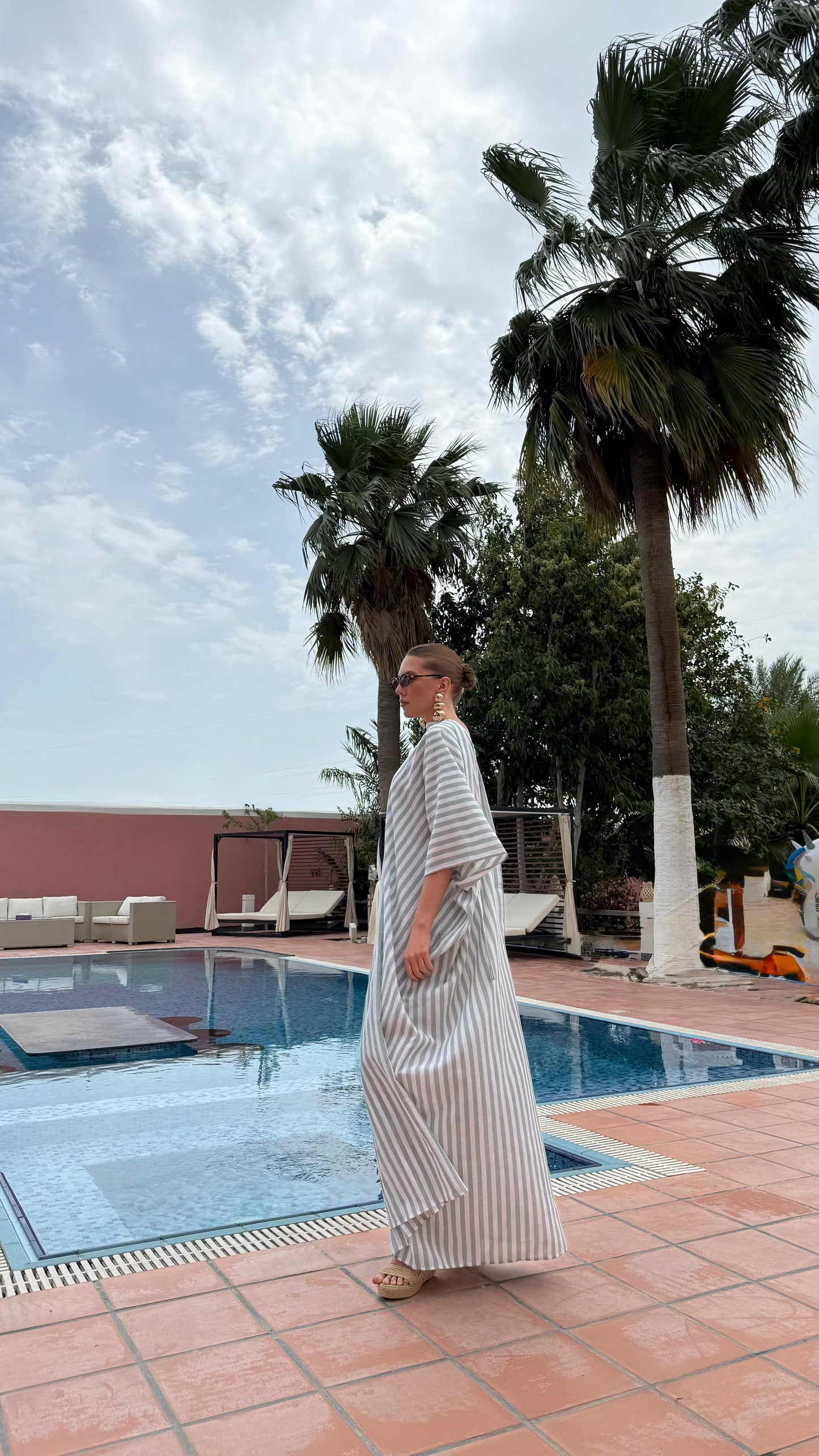 TT Summer Dress- light Green Stripes