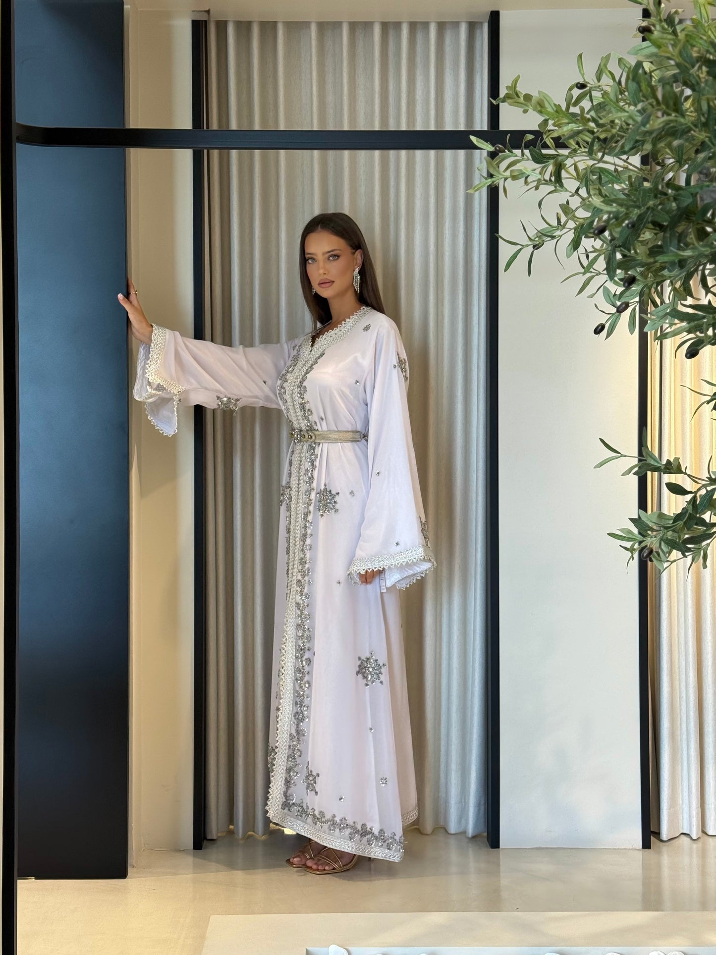 Morrocan White x silver Kaftan