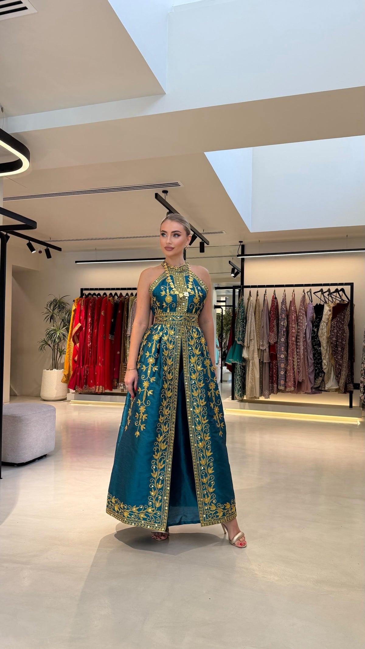 Nashel Jelwa Dress-Teal