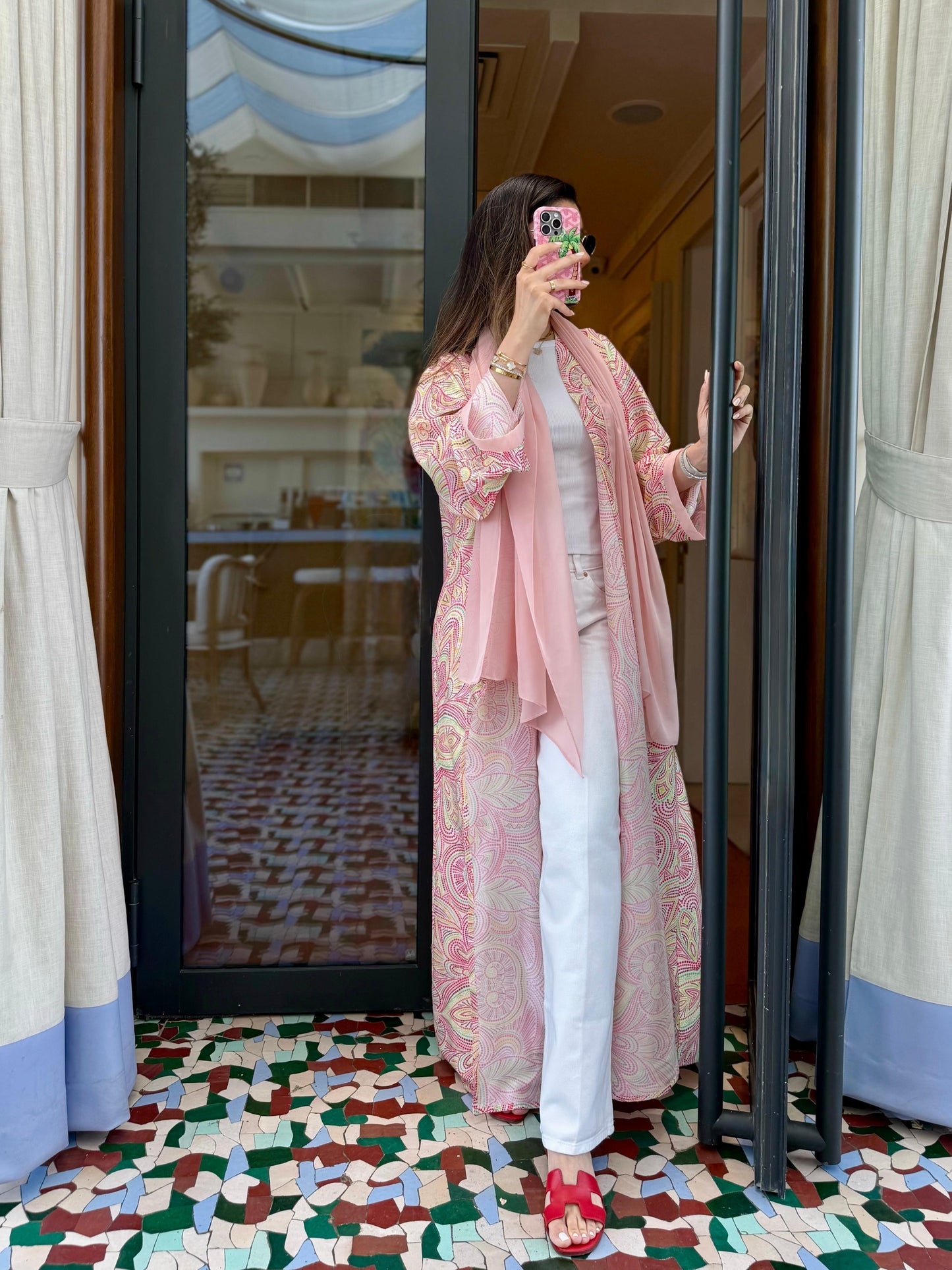 Summer Abaya- FireWorks Pink
