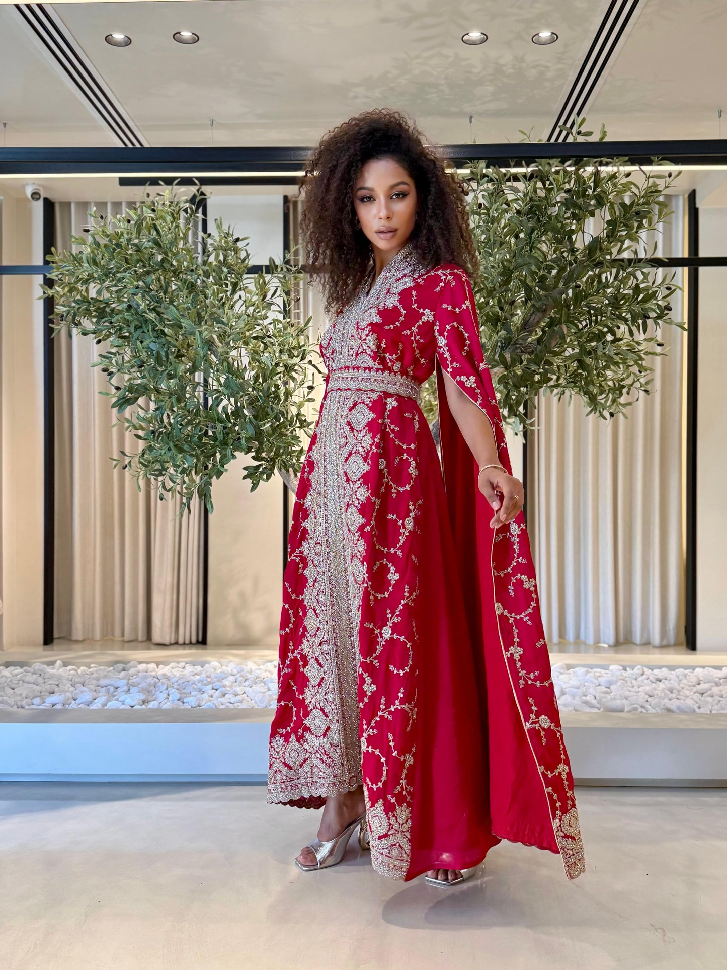 Cape Jelwa Dress - hot red
