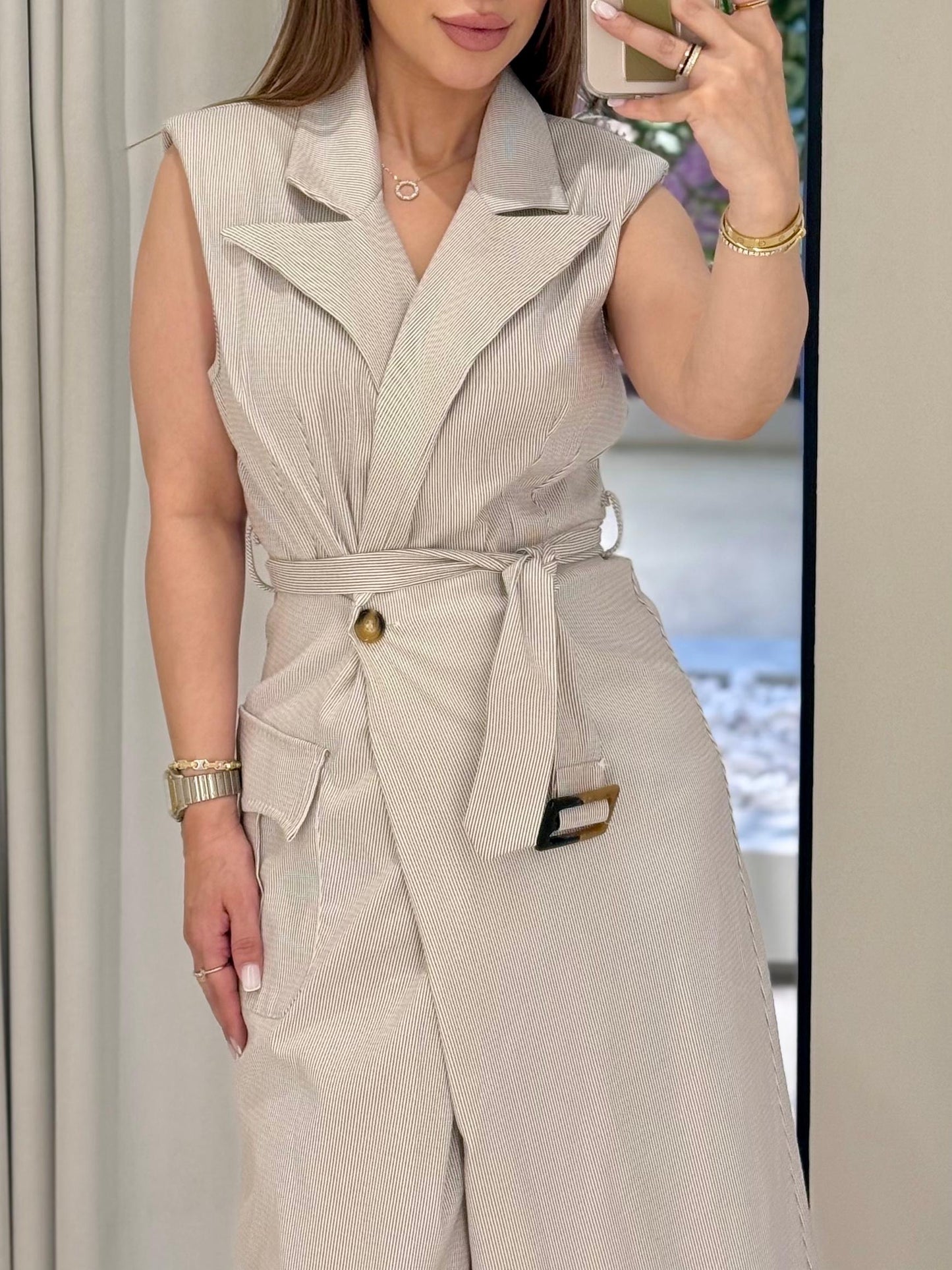 Sleeveless Trench Dress