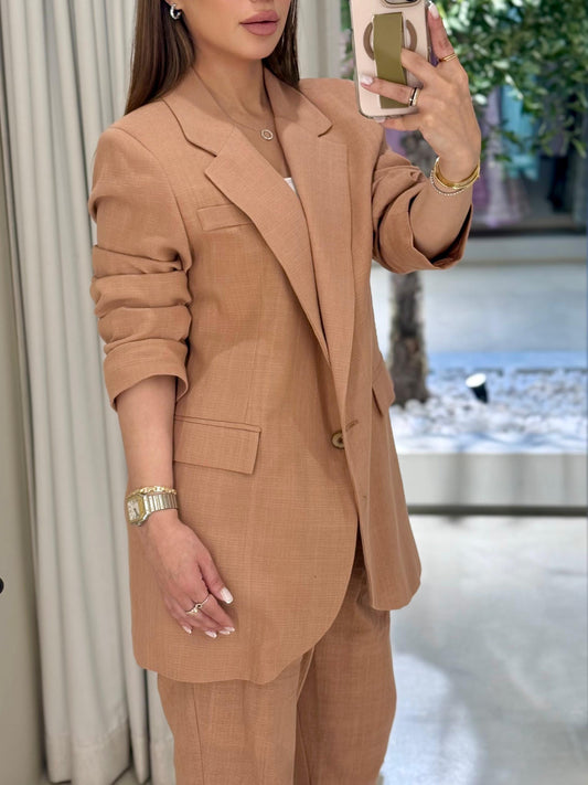 The linen summer Suit- Tan