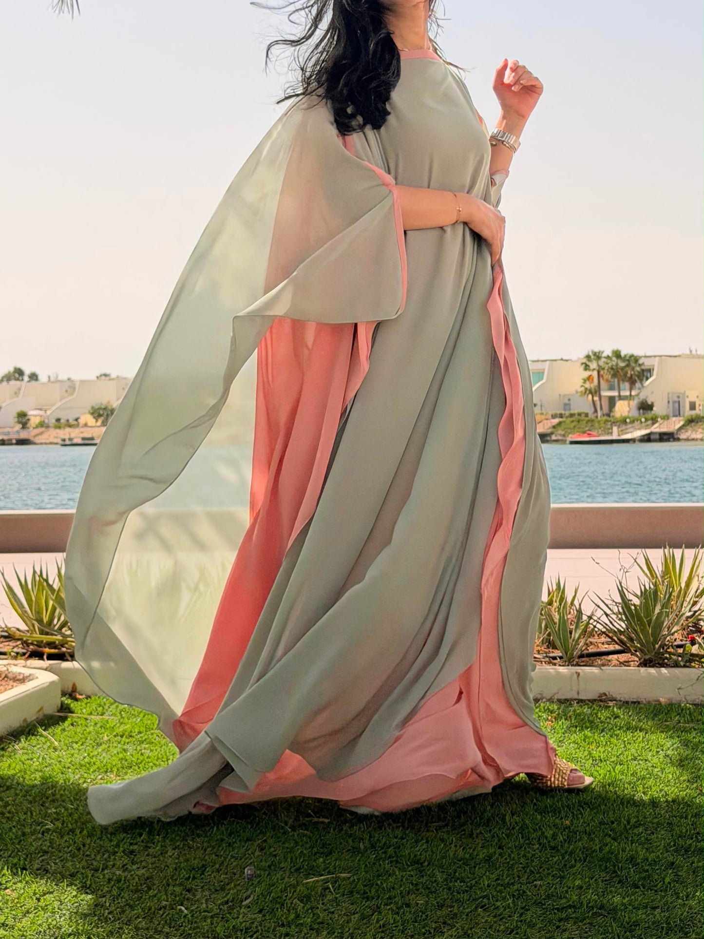 Flow light green x Peach - open shoulders
