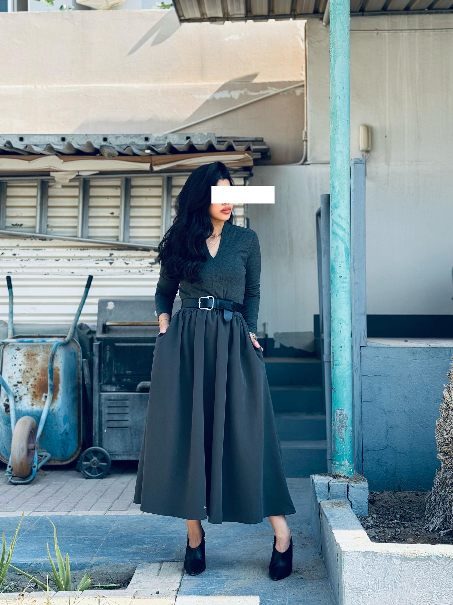 Winter Dress - Midi x Grey