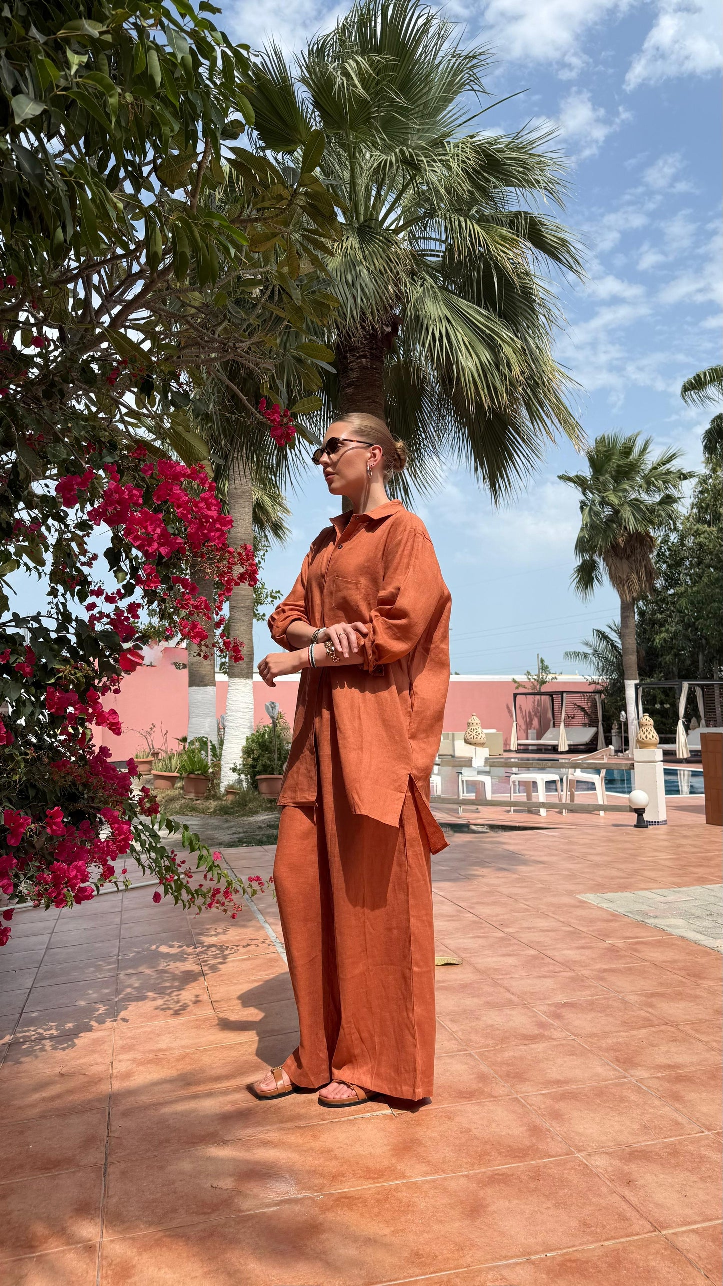 TT Summer Linen Set-Tan