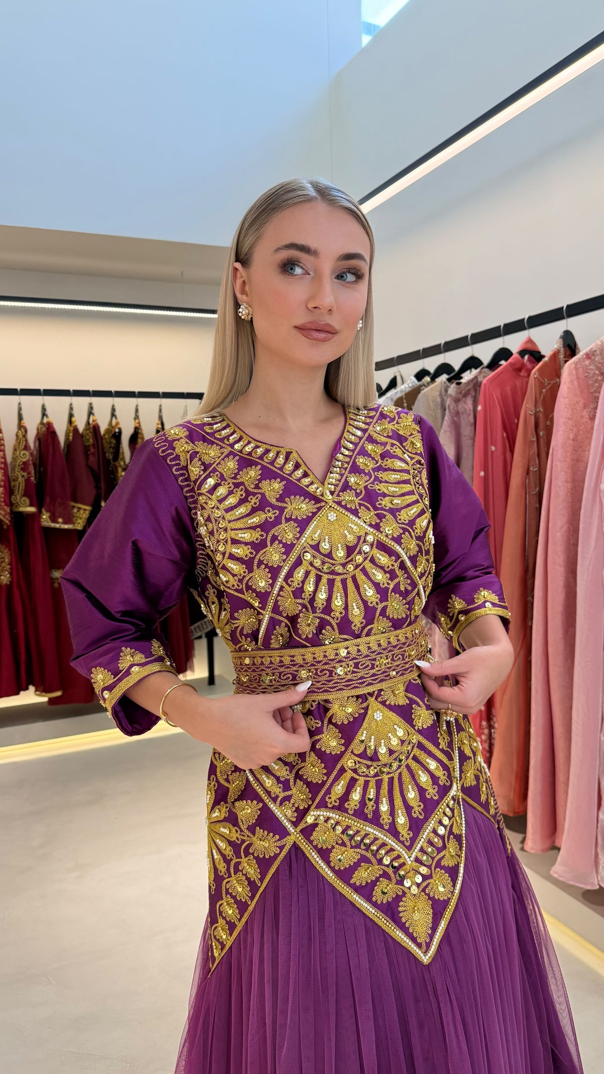 Nashel Jelwa Geometrical Dress X Tulle- lilac