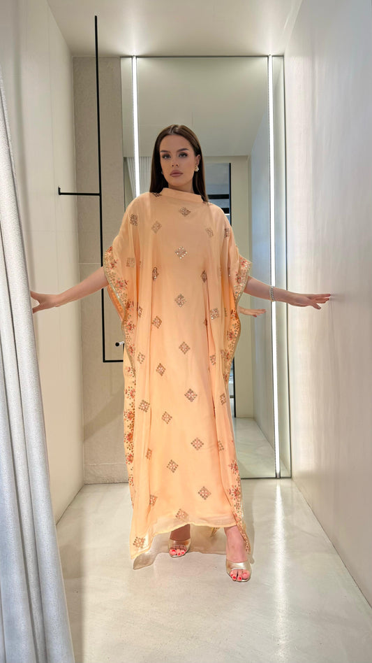 Flowy Jelwa Kaftan- Peach