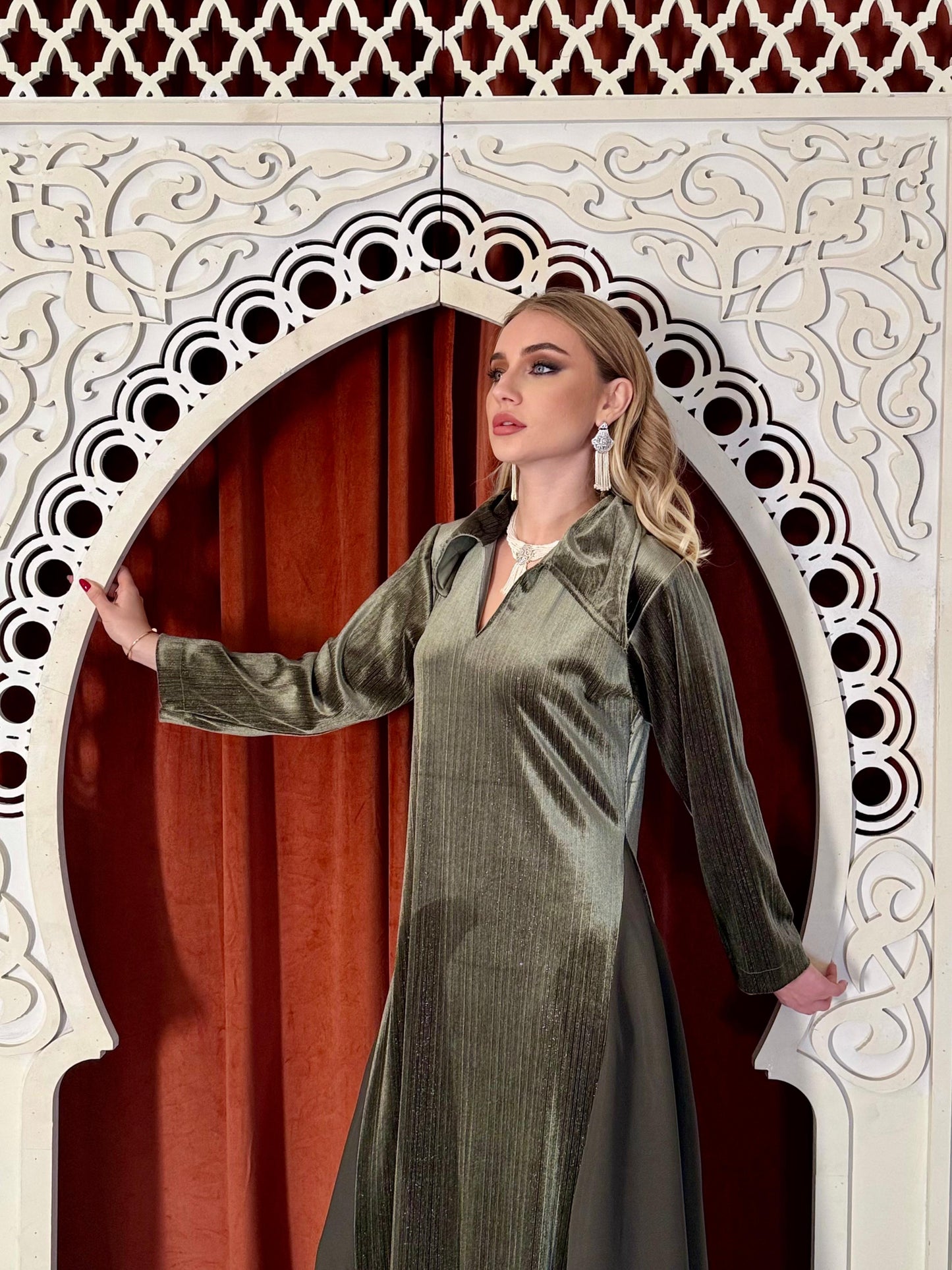 MVelvet Casual Kaftan - Olive