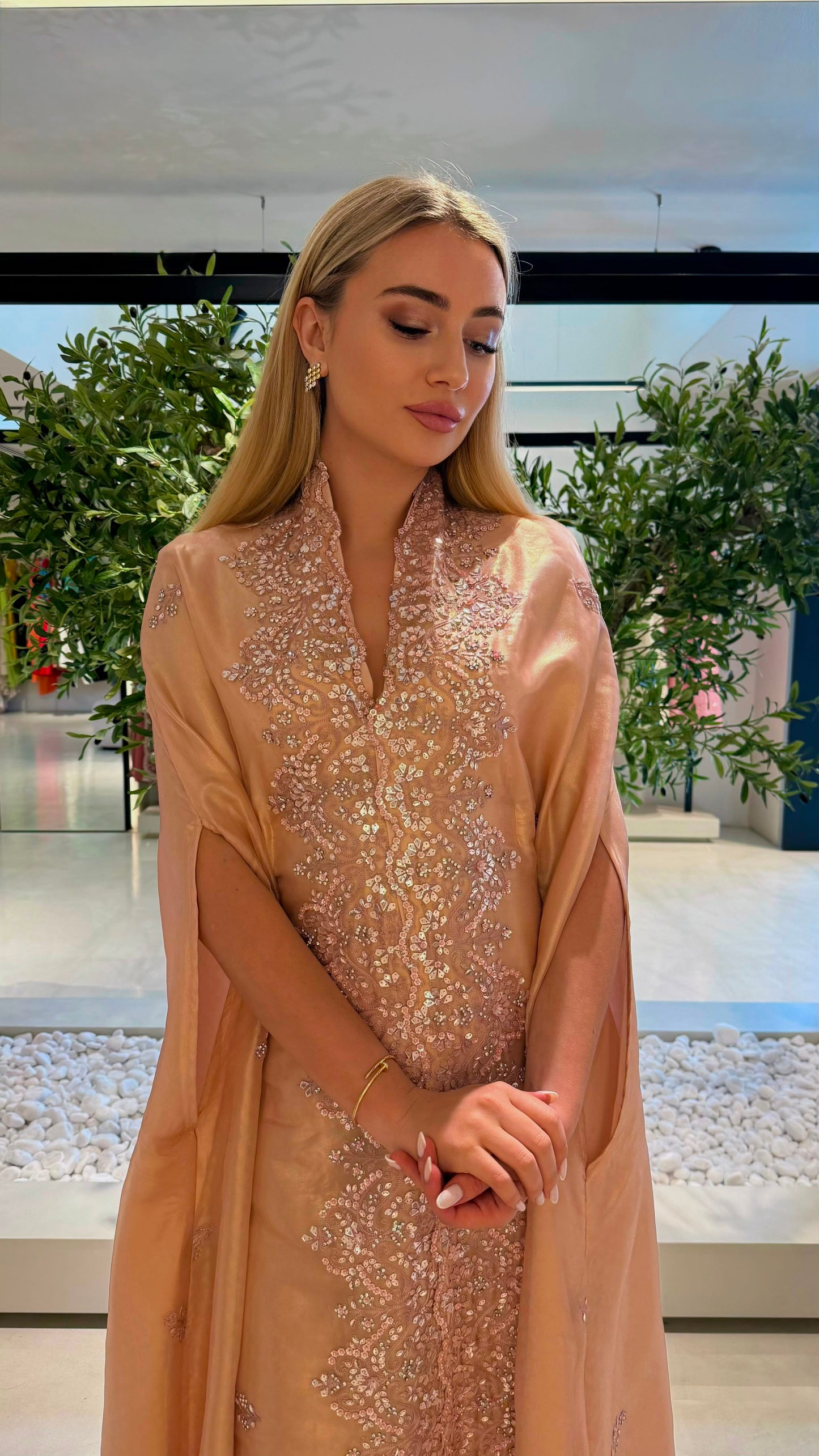Cape Jelwa kaftan -Peach
