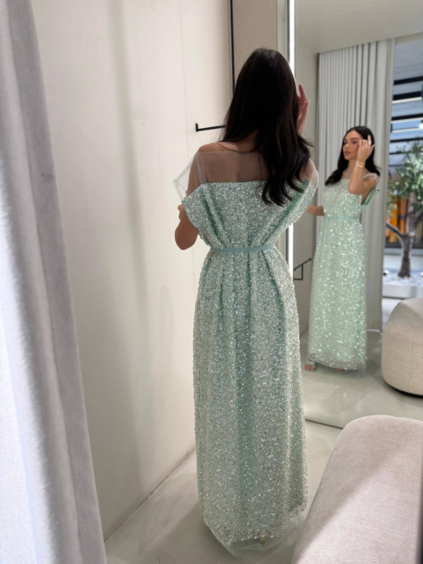 Straight Jelwa dress -Aqua