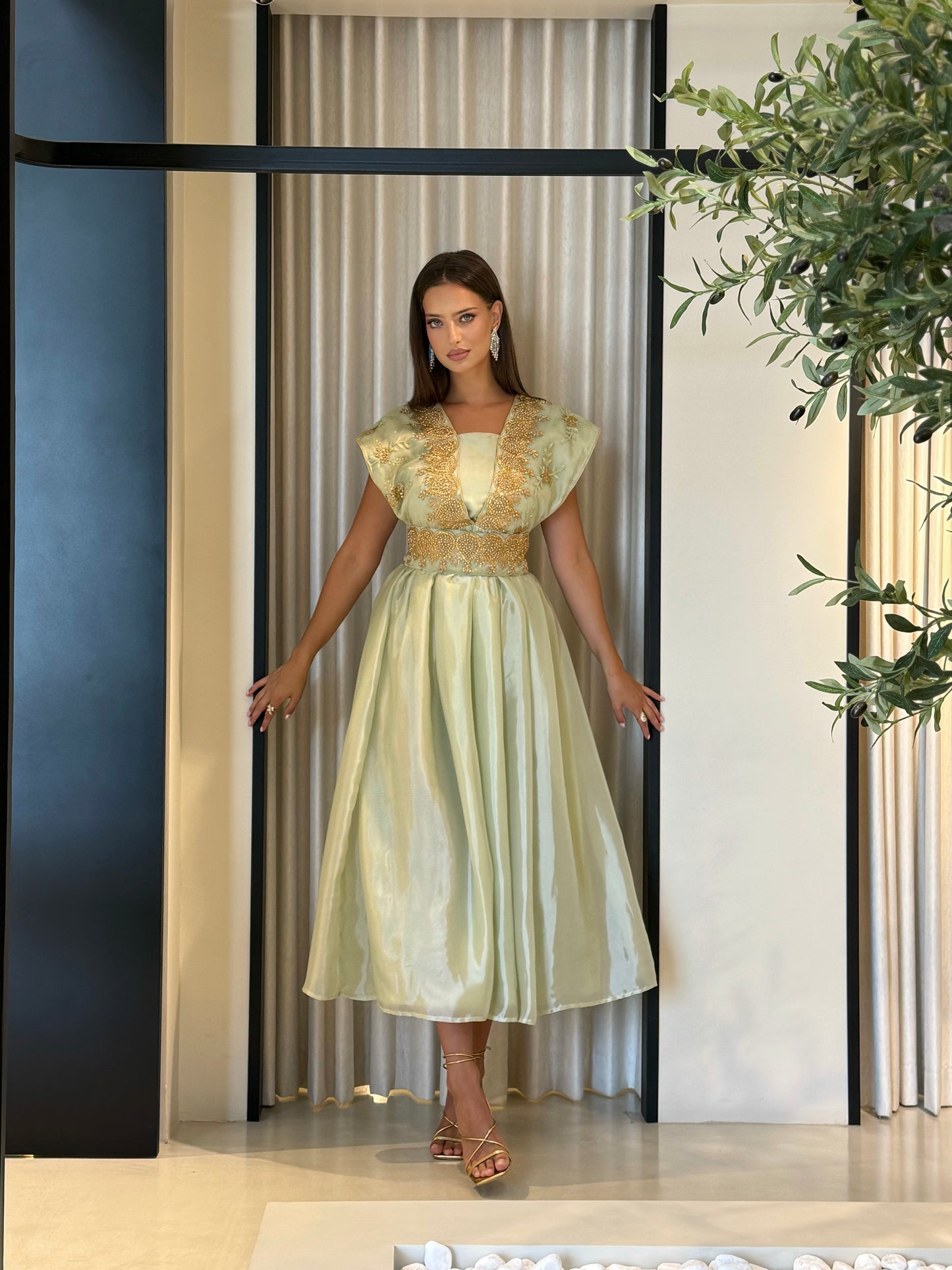 Jelwa Dress-Lime Green