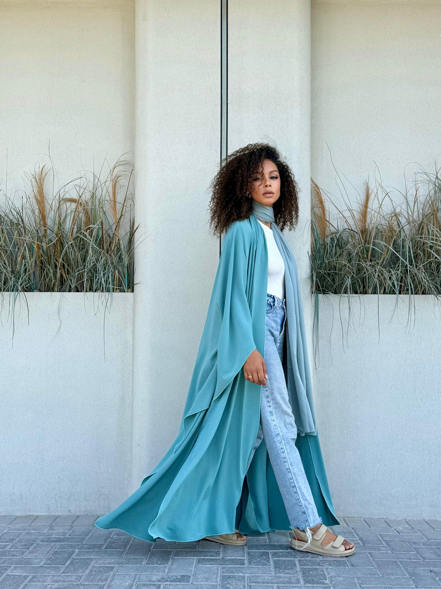 Drapes Abaya- Mint