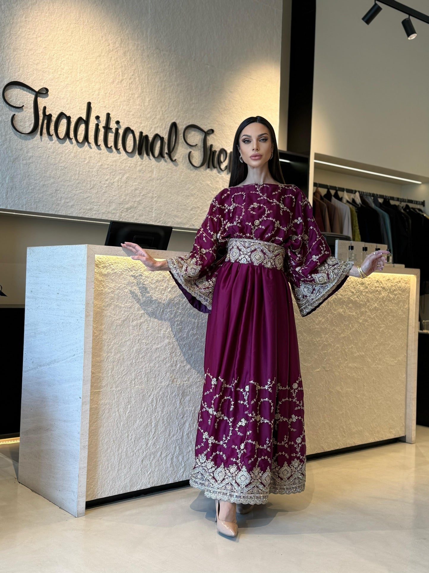 Jelwa Flare Dress -Maroon