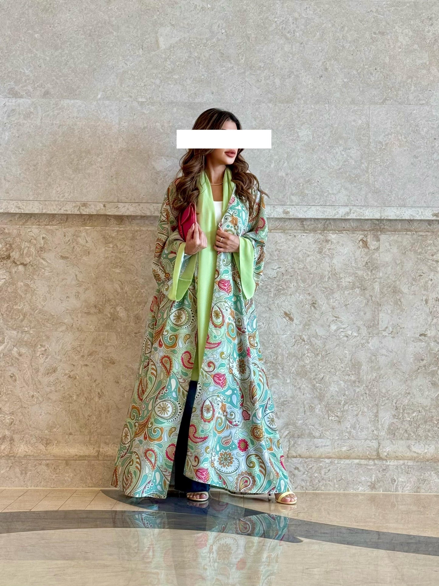 Summer Abaya - Green Prints