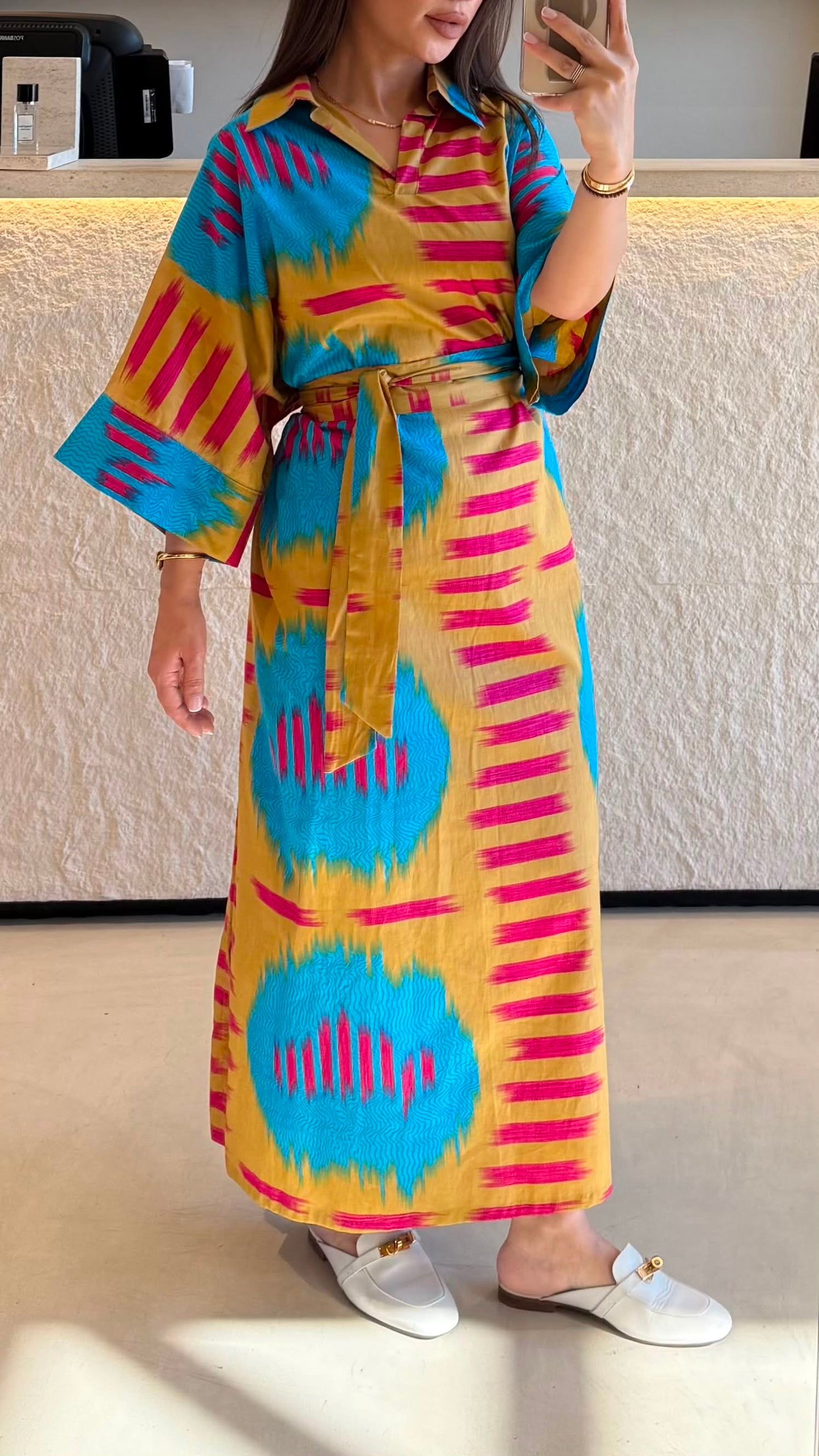 Summer Dress - mustard x pink