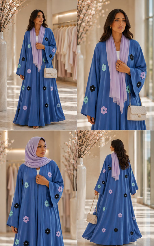Blossom summer Abaya -ocean