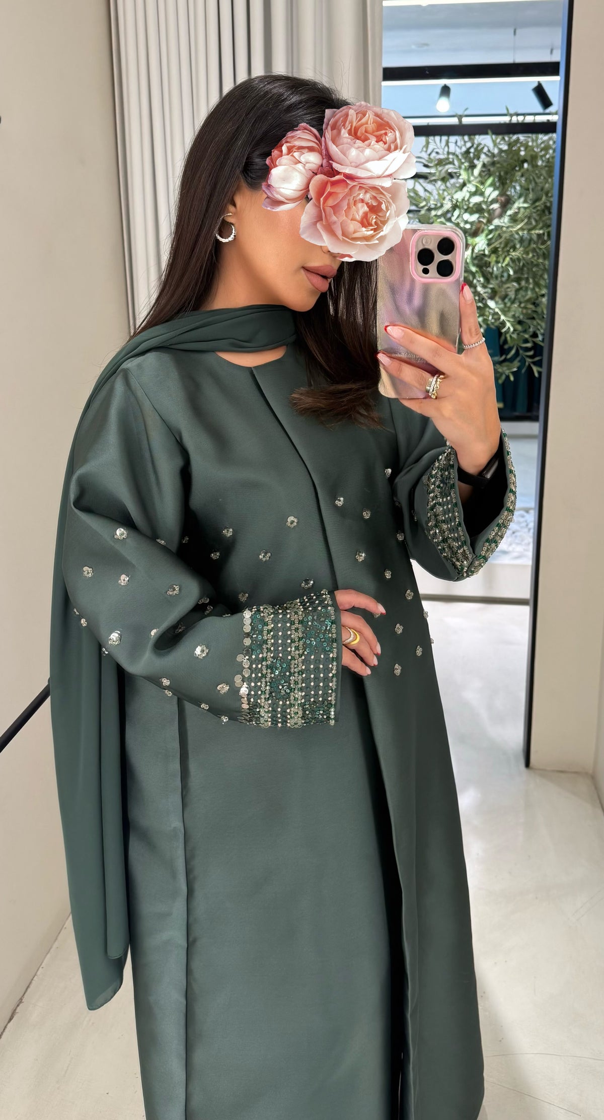 Premium Abaya Collection - Teal Embellishments