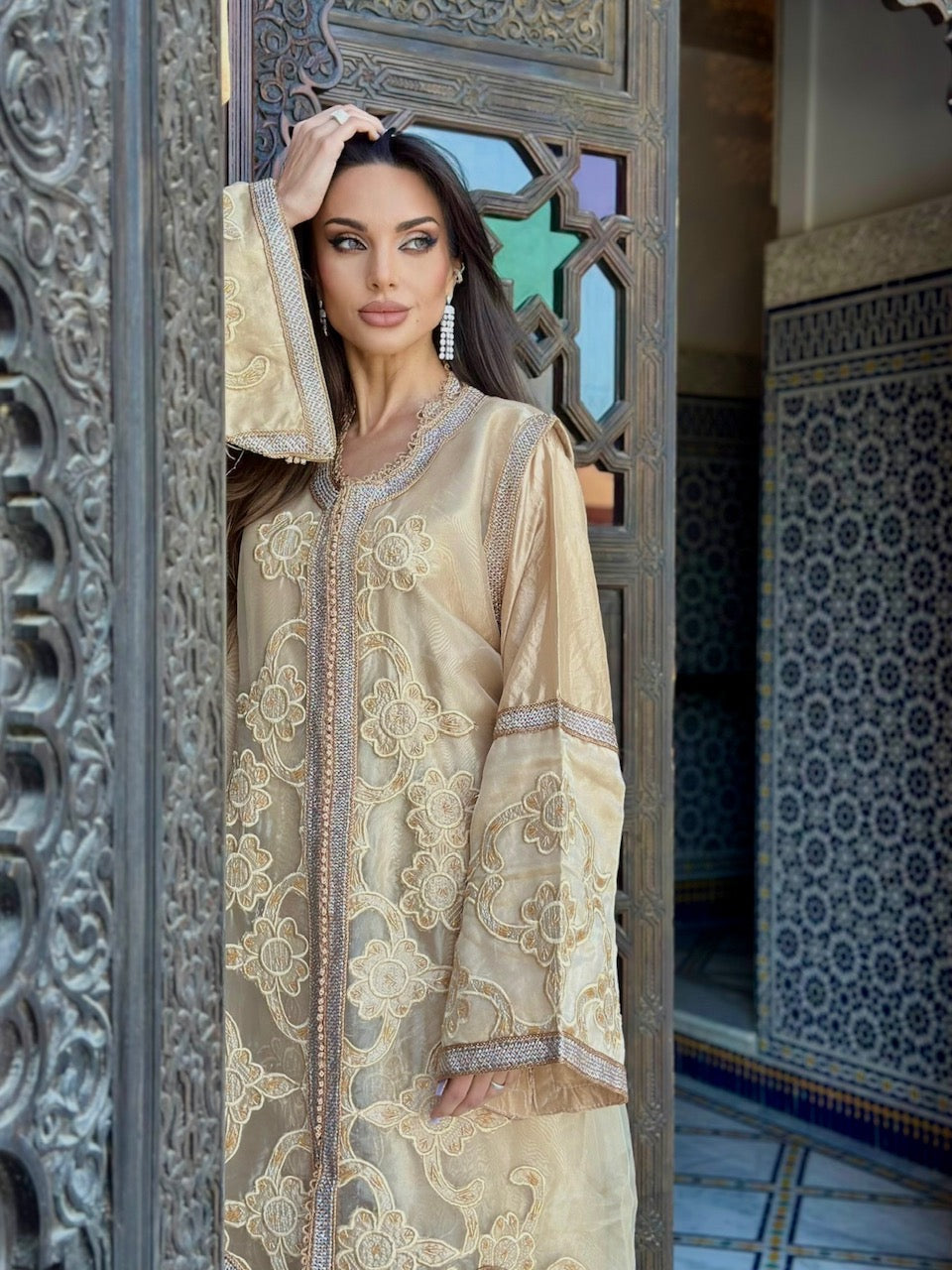 Morrocan Kaftan- midi Cream