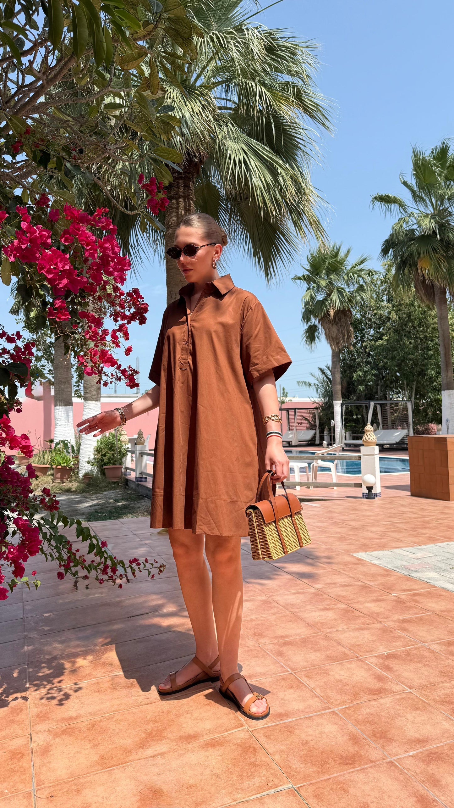 TT Summer Micro Shirt Dress- Mocha