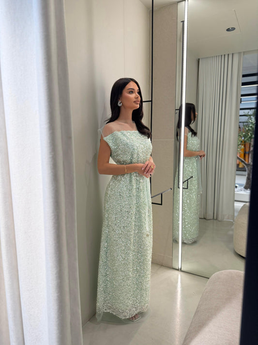 Straight Jelwa dress -Aqua