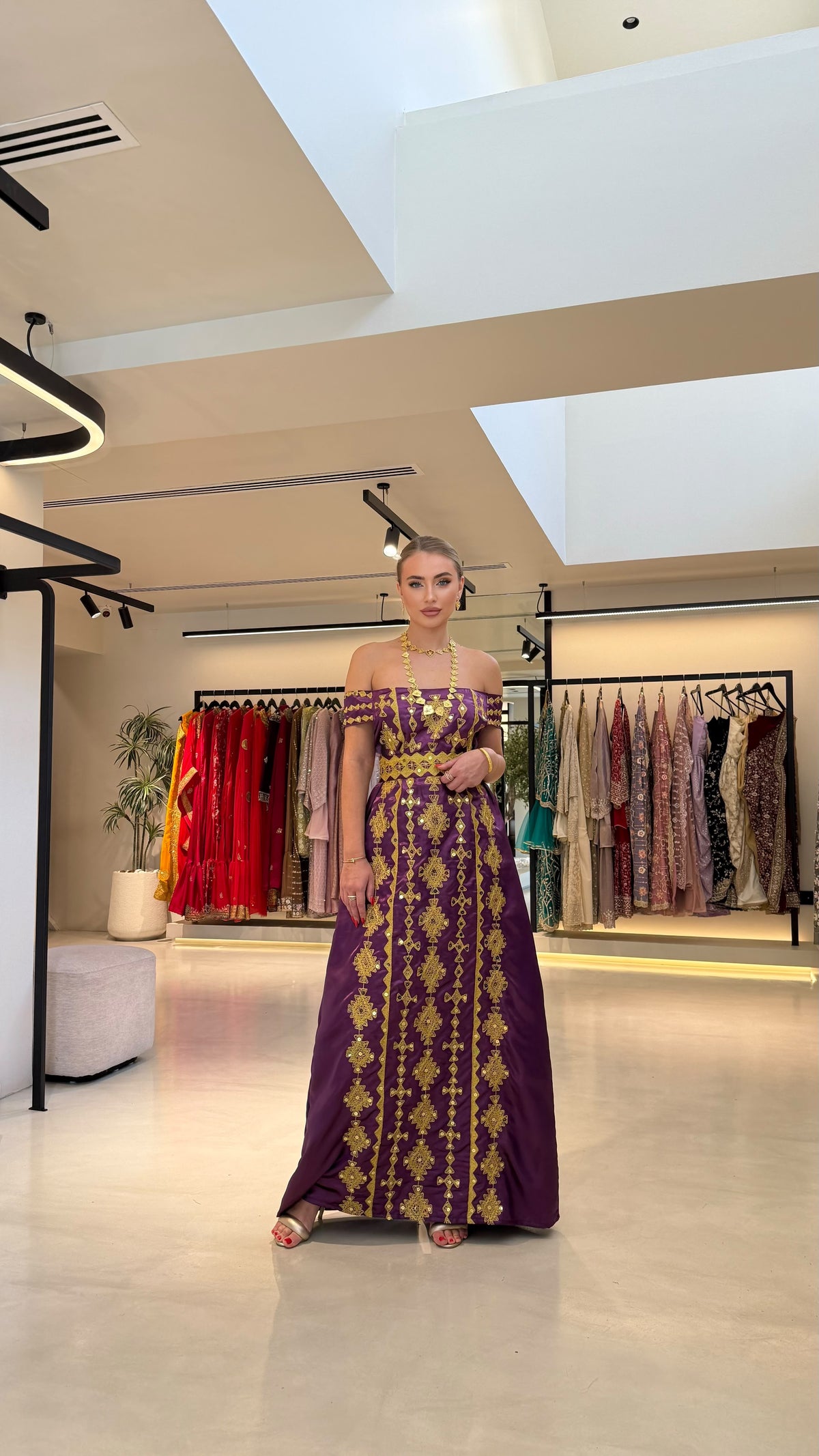 Nashel Jelwa Dress- Purple