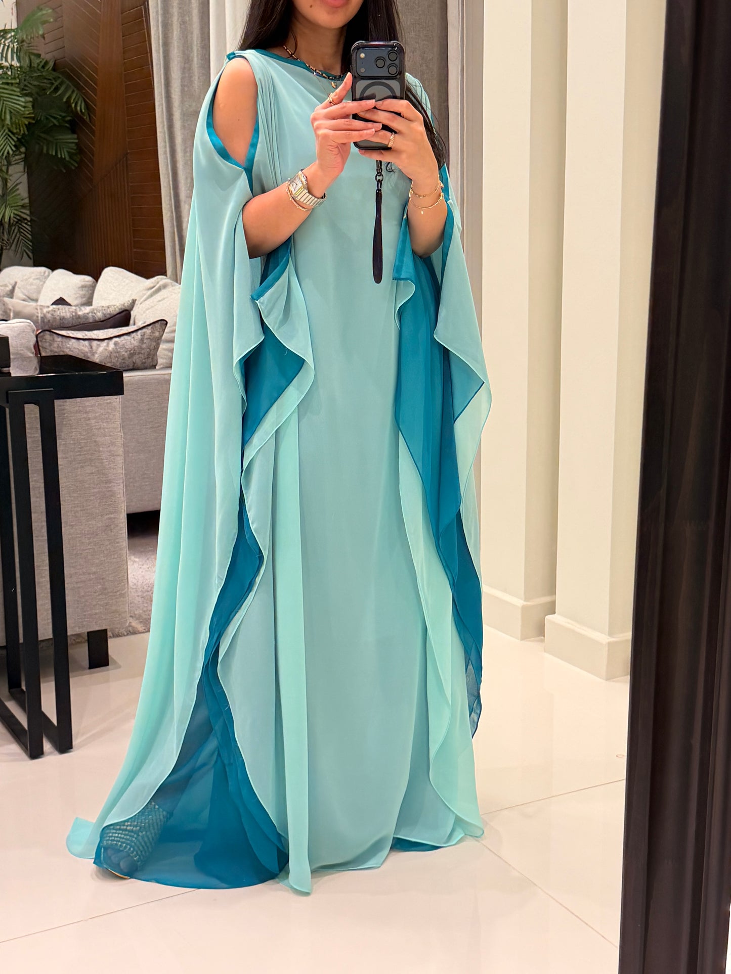Flow Dark x light Aqua  - open shoulders