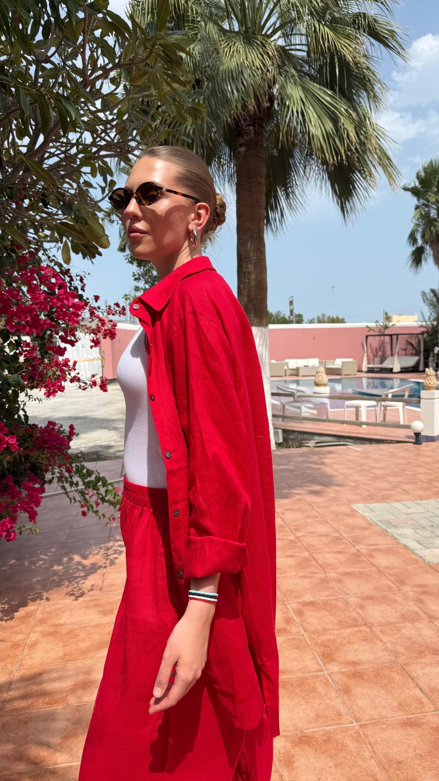 TT Summer Linen Set-Red