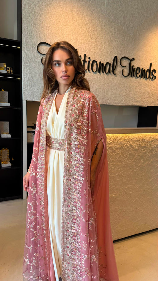 Open Cape Jelwa Kaftan -Pink