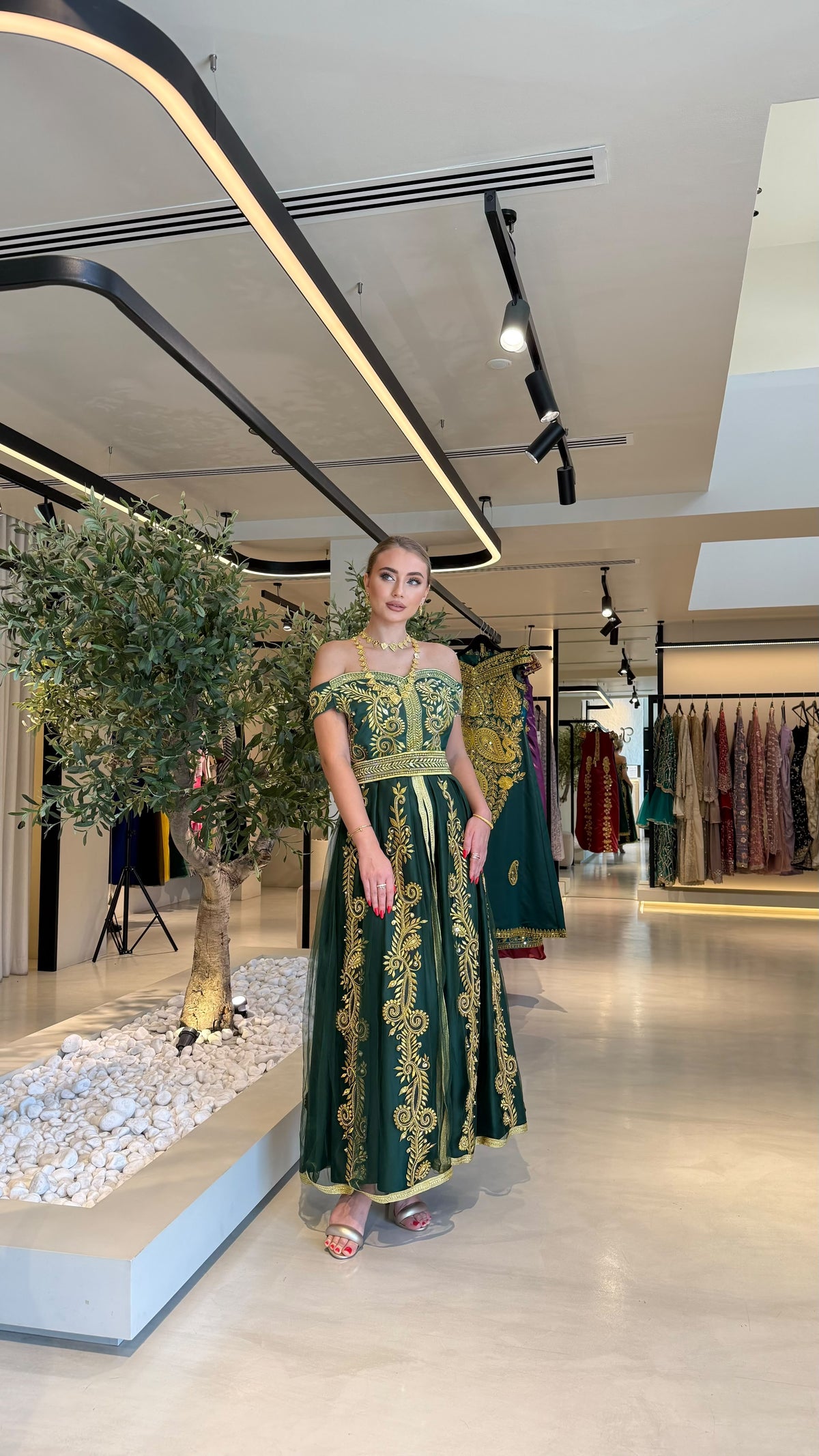Nashel Bridal Jelwa Dress- Green x Gold