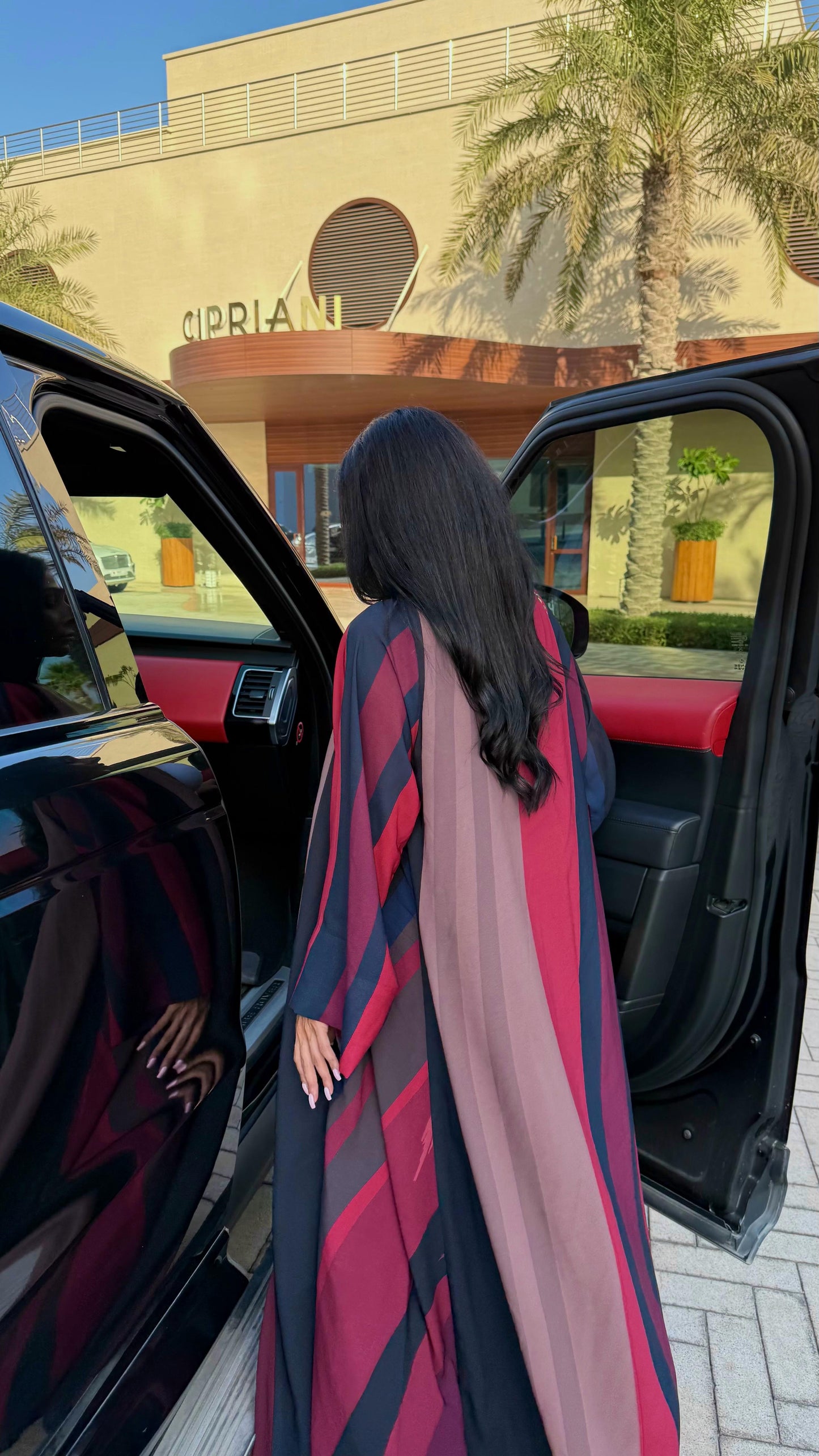 The Double Printed Chiffoun Abaya -Maroon