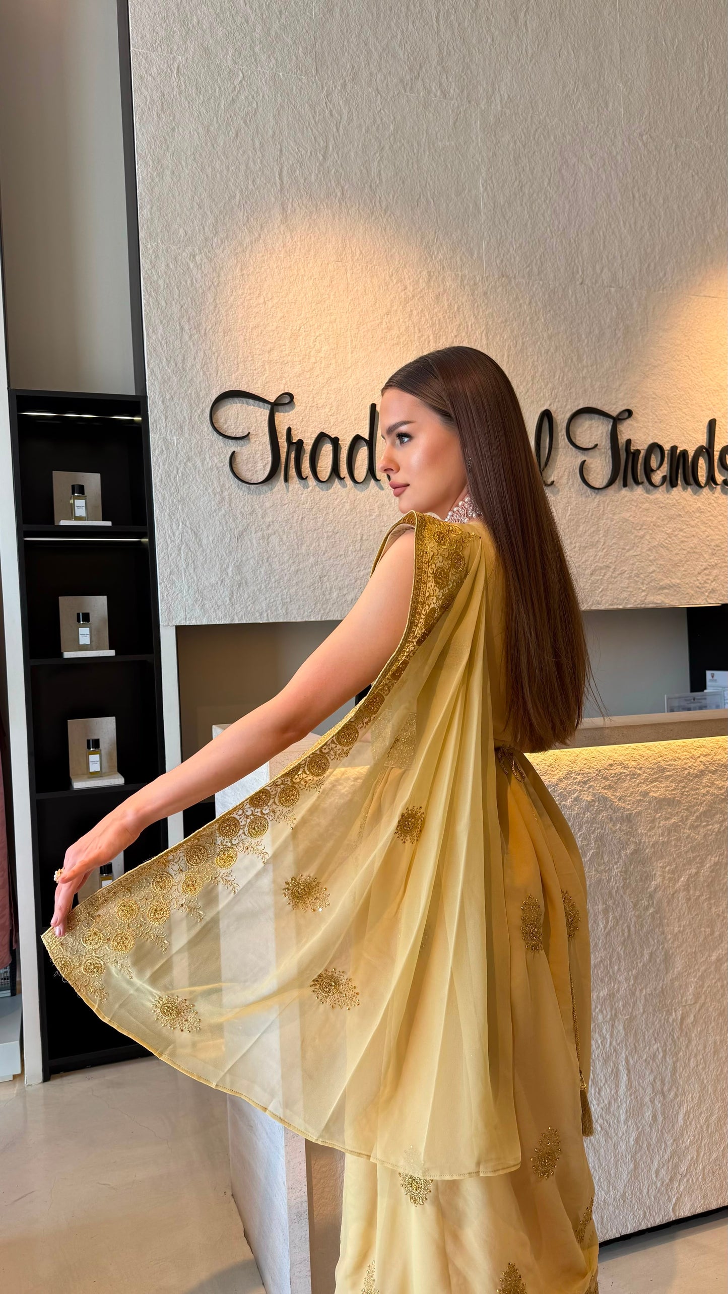 Draped one shoulder Jelwa Dress- Caramel
