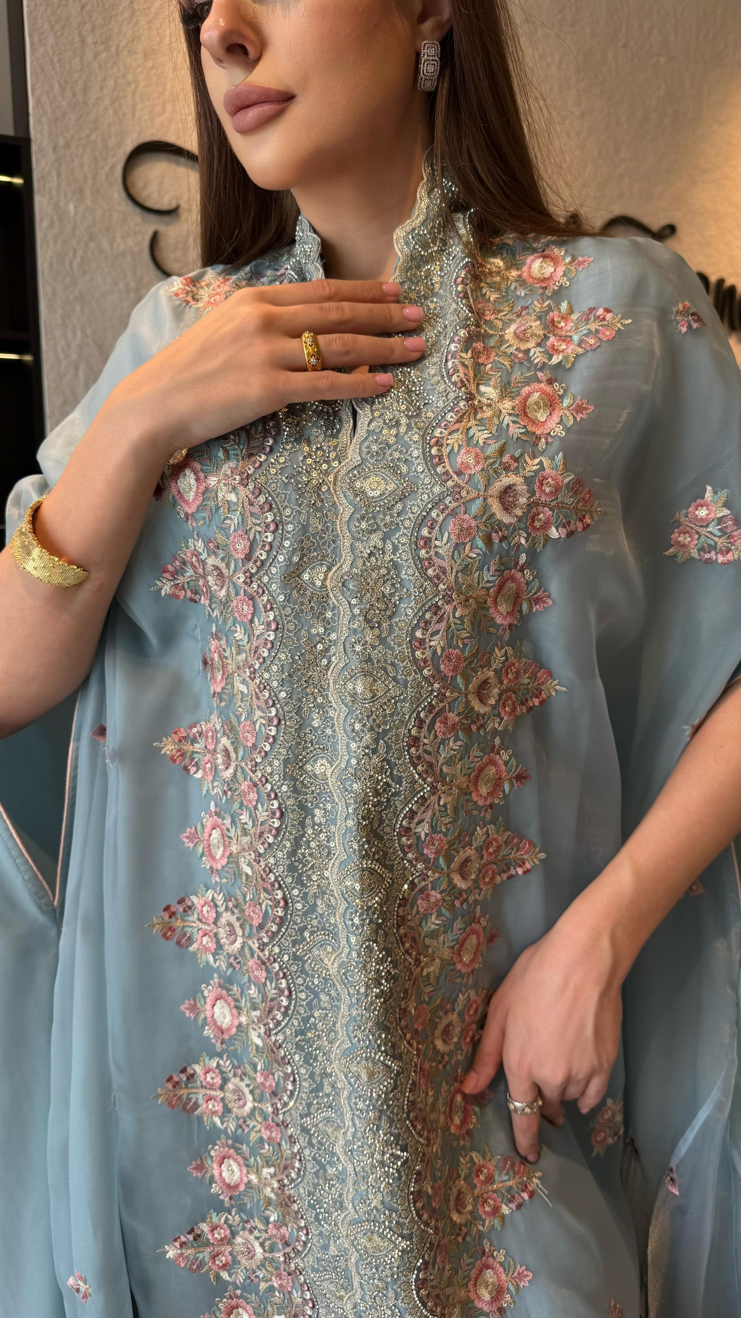 Jelwa Cape Kaftan-Sky blue