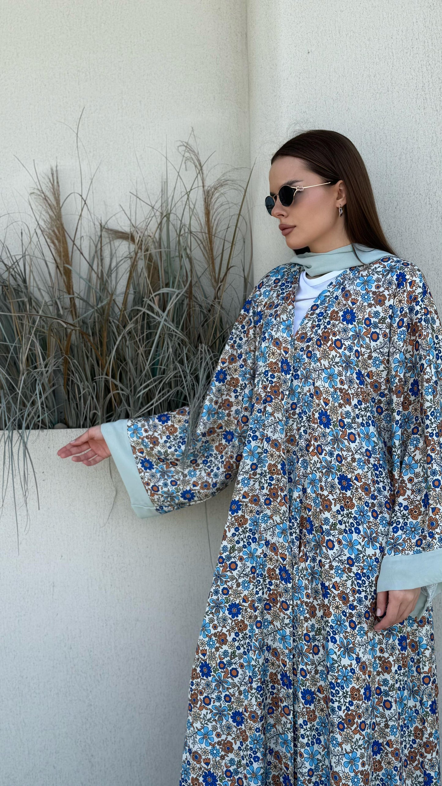 Florals Abaya -blue florals