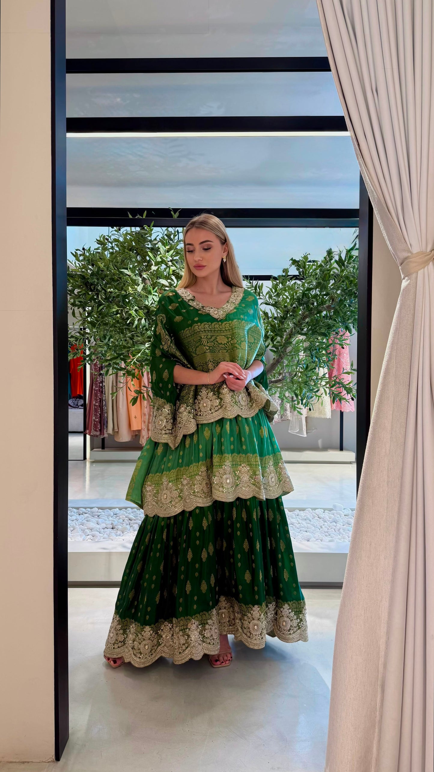 Triple Layer Cape - Green