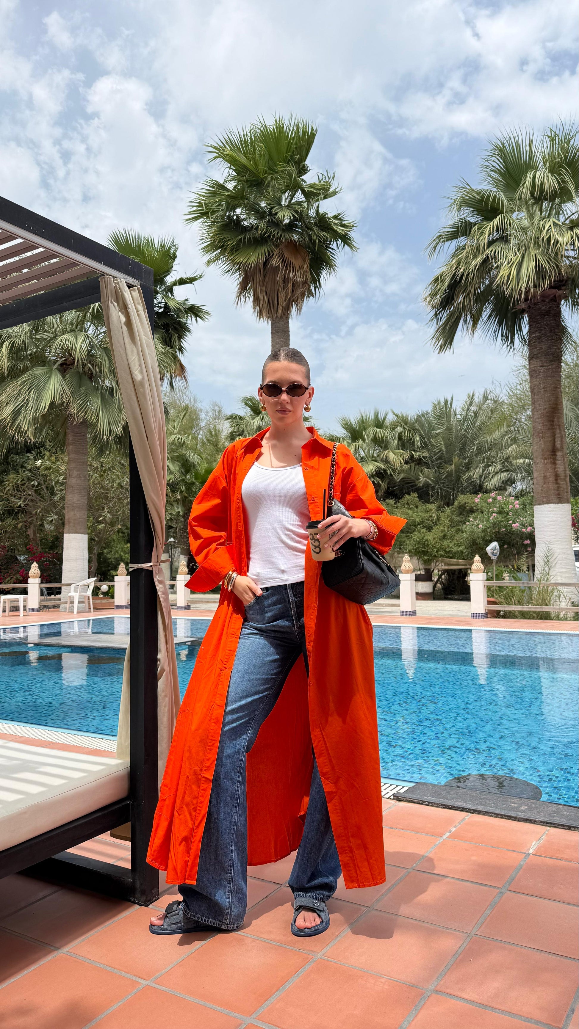 TT Summer Longline Shirt/Dress- Orange
