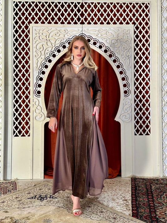 Velvet Casual Kaftan - chocolate