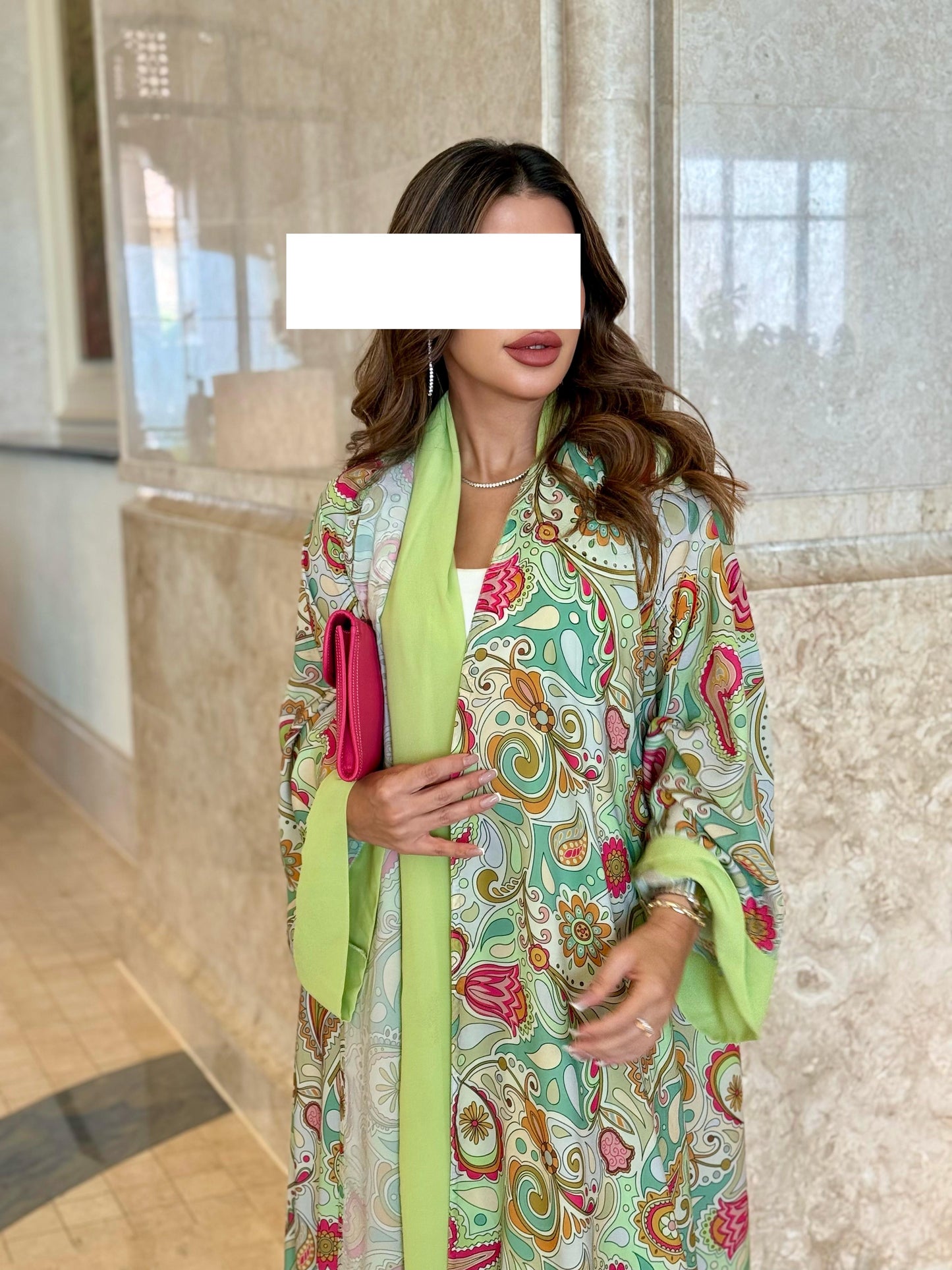 Summer Abaya - Green Prints